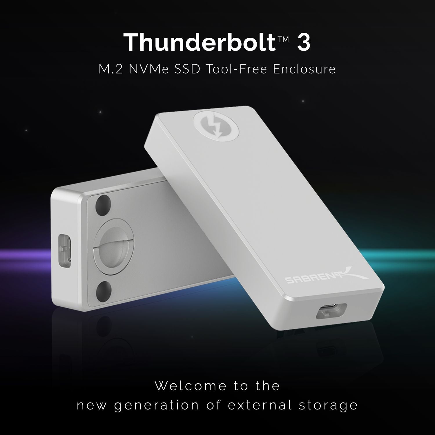 SABRENT Thunderbolt 3 ssd Externe 1 to NVMe SSD, Disque Dur M.2, Portable  USB 3.2 Gen 2, 2400Mo/s en Lecture, TB3 câble USB C Inclus, Coque en