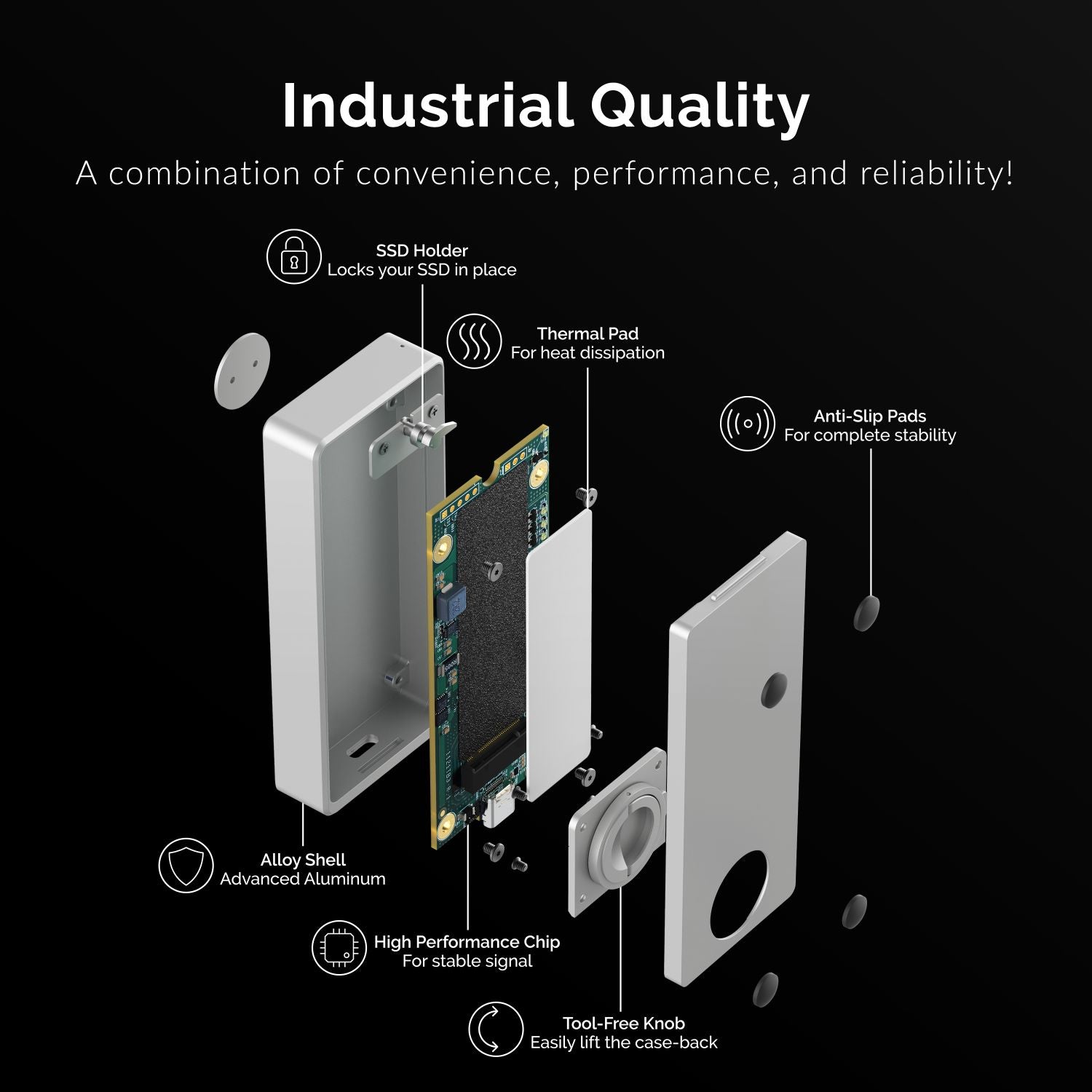 Thunderbolt 3 to M.2 NVMe SSD Tool-Free Enclosure