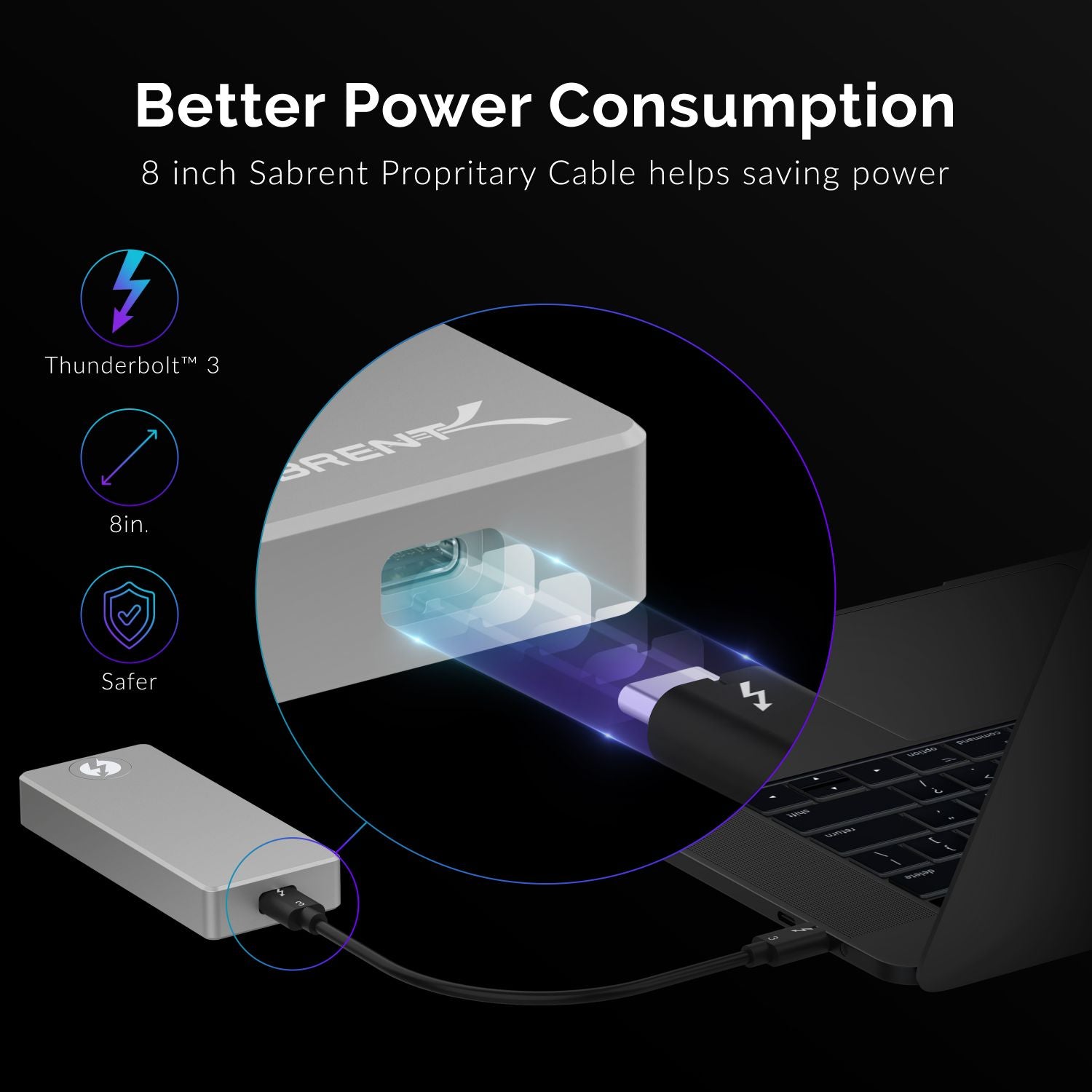 Thunderbolt 3 to M.2 NVMe SSD Tool-Free Enclosure