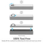 Sabrent USB 3.2 Tool-Free Enclosure for NVMe PCIe M Key M.2 SSD  [SILVER] (EC-TFNE)
