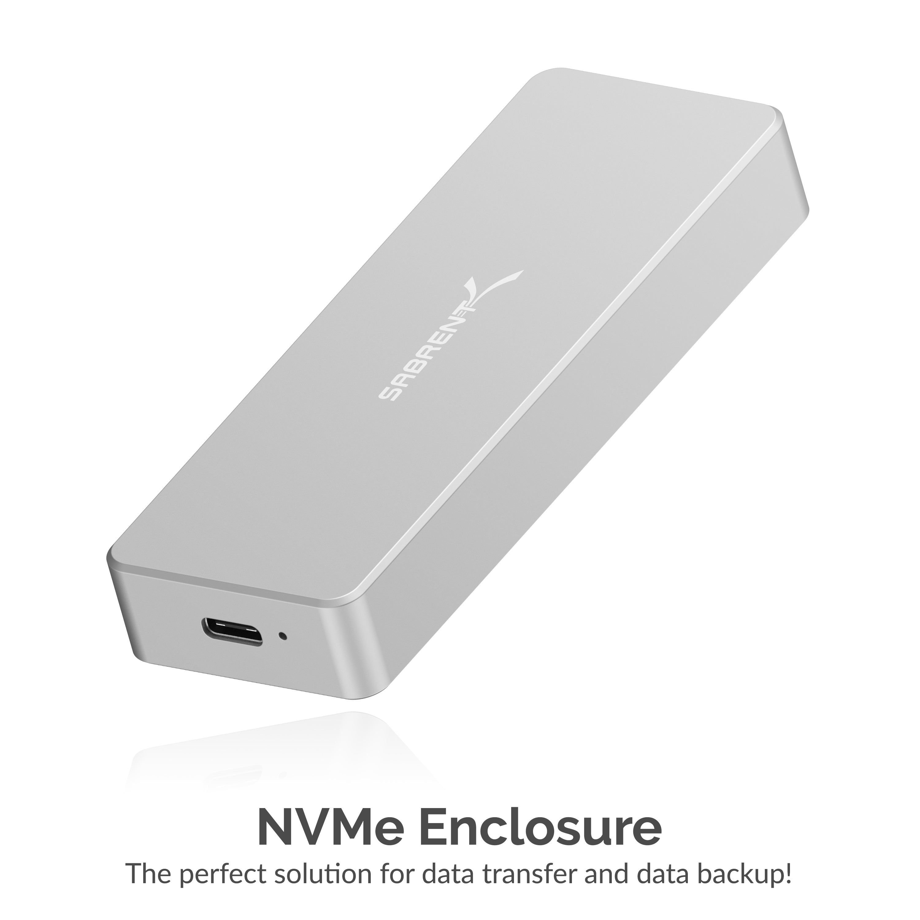 Sabrent USB 3.2 Tool-Free Enclosure for NVMe PCIe M Key M.2 SSD  [SILVER] (EC-TFNE)