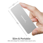 Sabrent USB 3.2 Tool-Free Enclosure for NVMe PCIe M Key M.2 SSD  [SILVER] (EC-TFNE)
