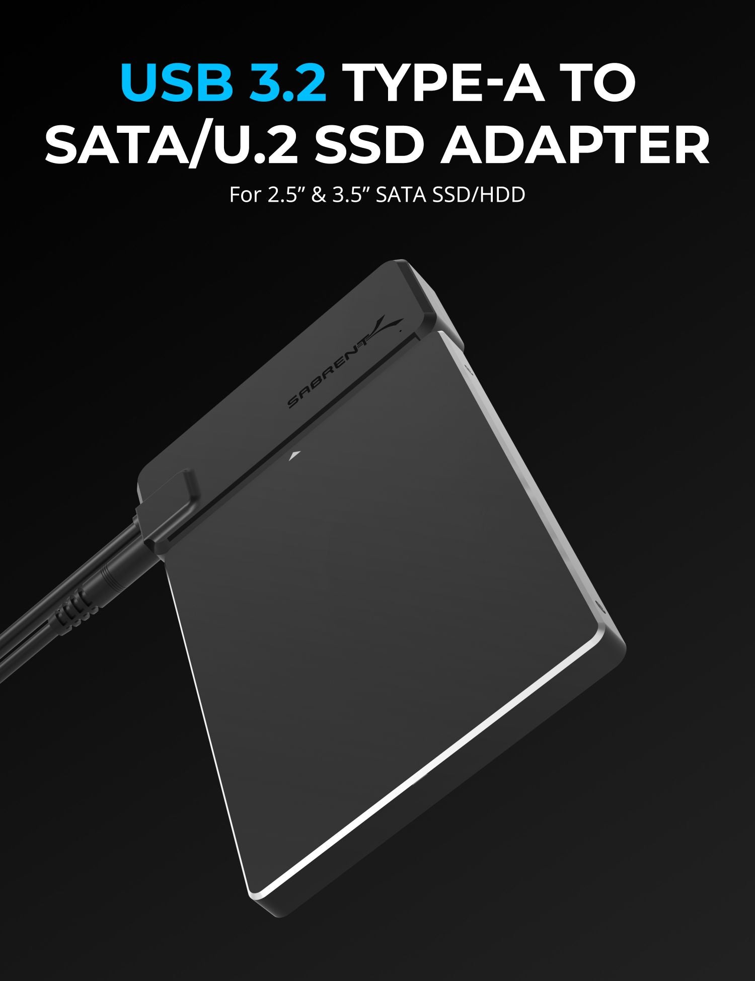 USB 3.2 to 2.5 inch SATA Hard Drive Adapter Cable for SSD / HDD