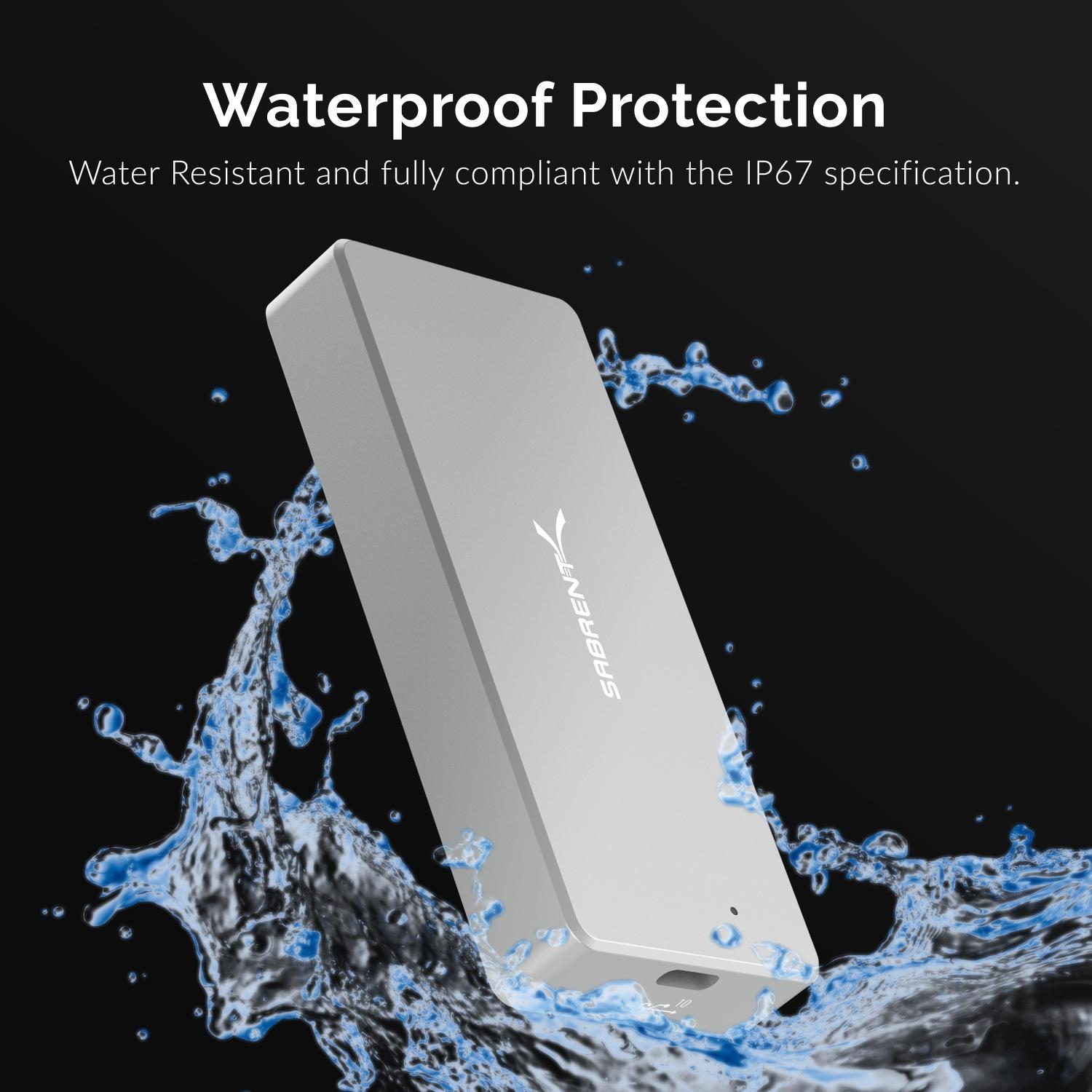USB 3.2 IP67 Water Resistant Tool-Free SSD Enclosure