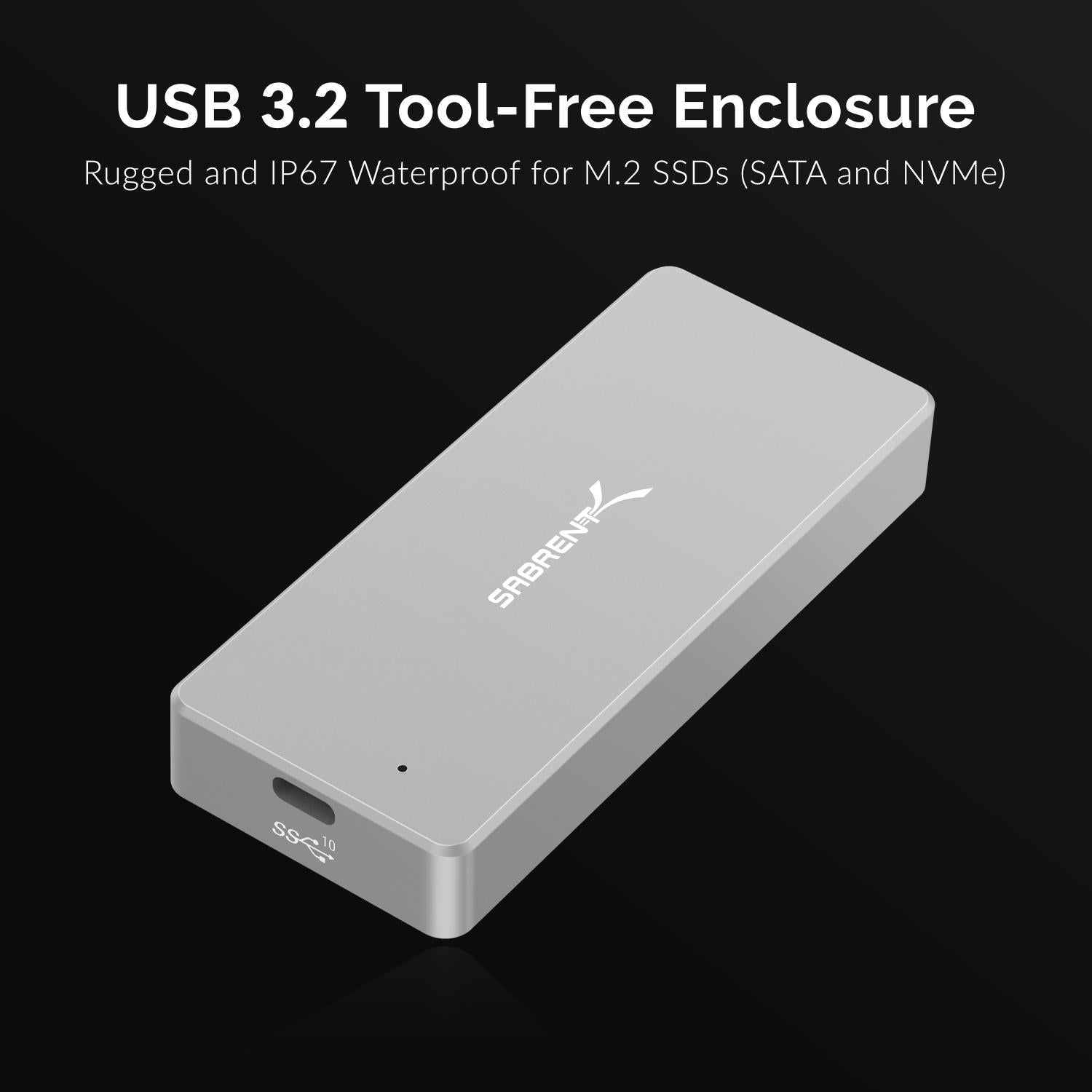 USB Type-C Aluminum Enclosure for M.2 NVMe SSD - Sabrent