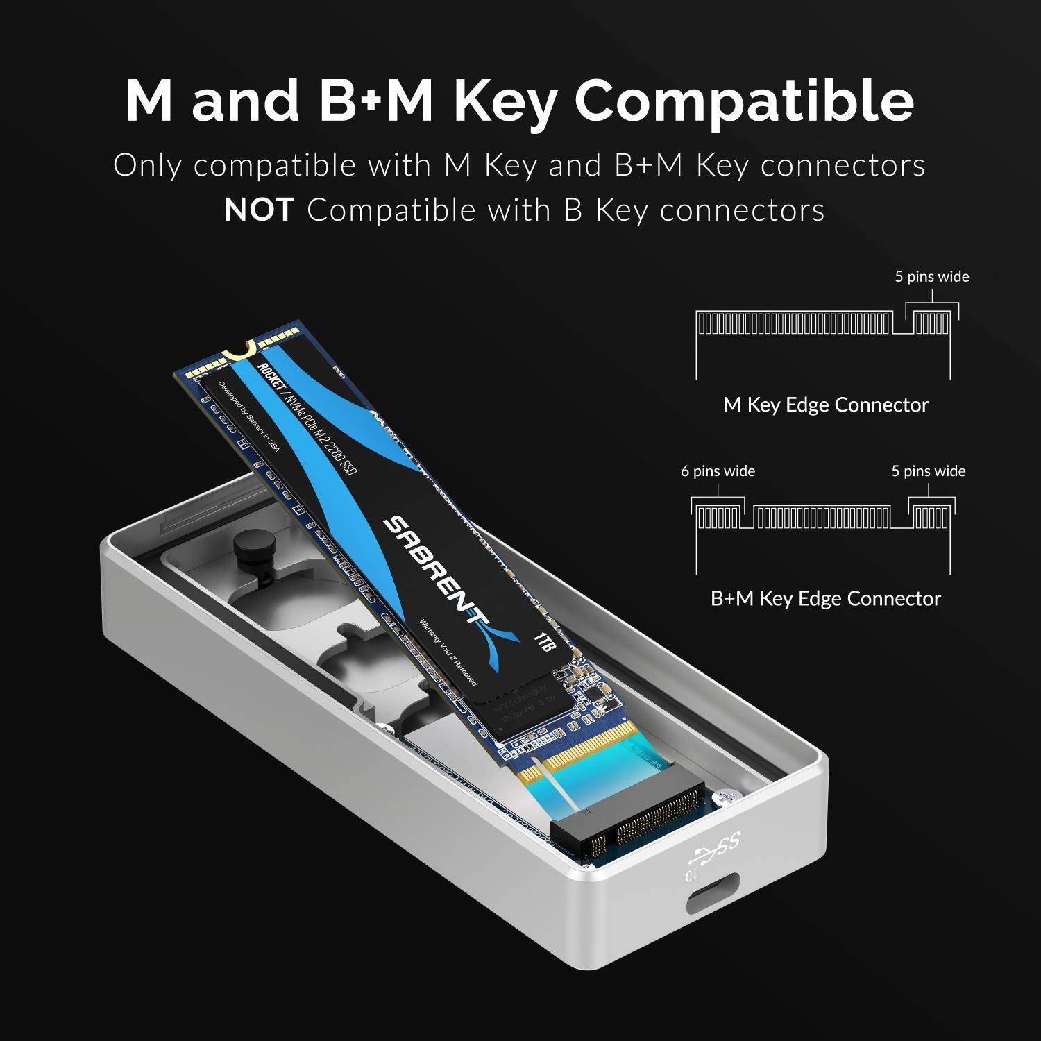 USB 3.2 IP67 Water Resistant Tool-Free SSD Enclosure
