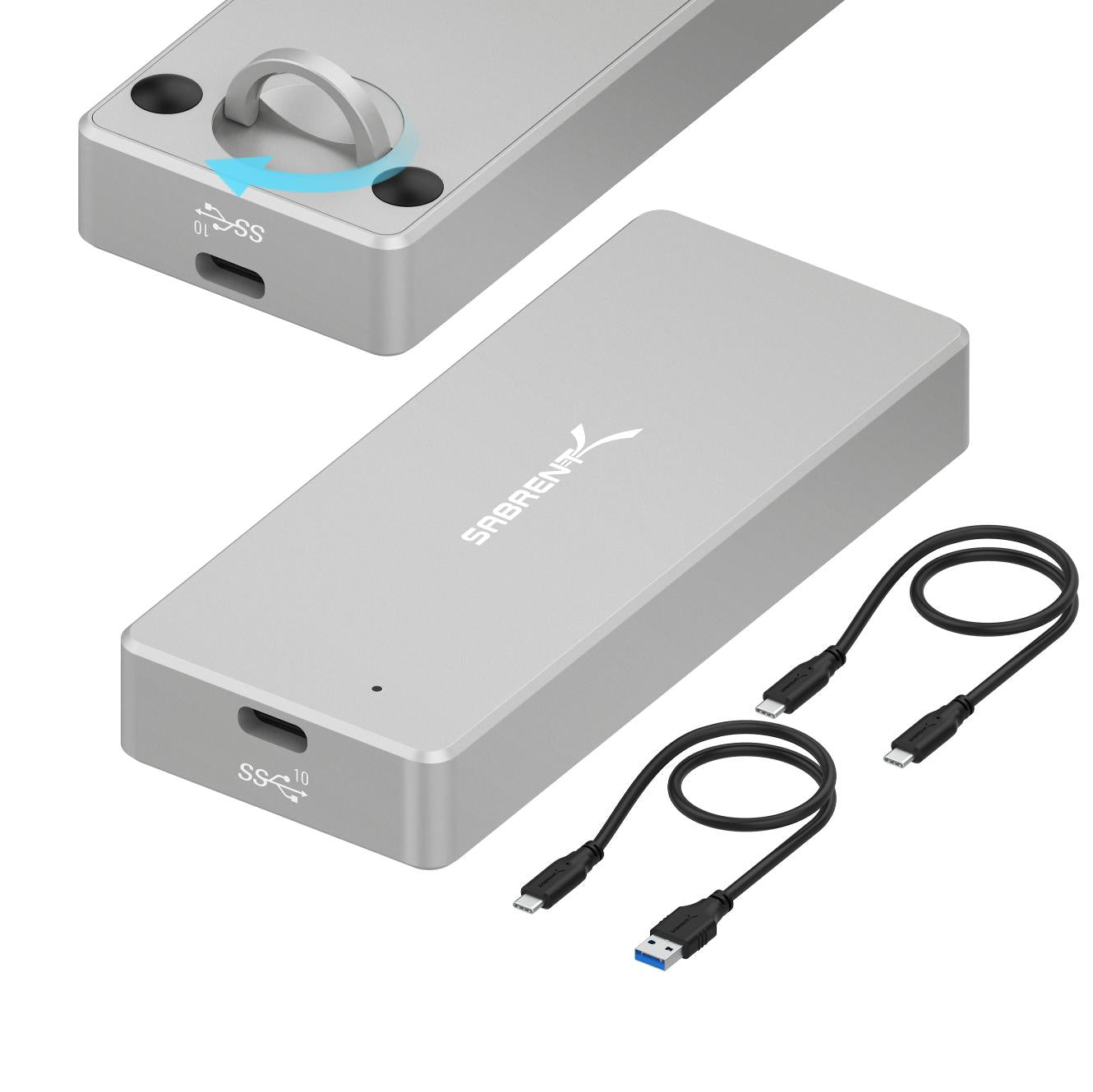Array Erobrer Rektangel USB 3.2 IP67 Water Resistant Tool-Free SSD Enclosure - Sabrent