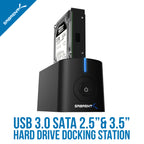 USB 3.0 To Sata External Hard Drive Docking Station For 2.5 Or 3.5In Hdd, SSD