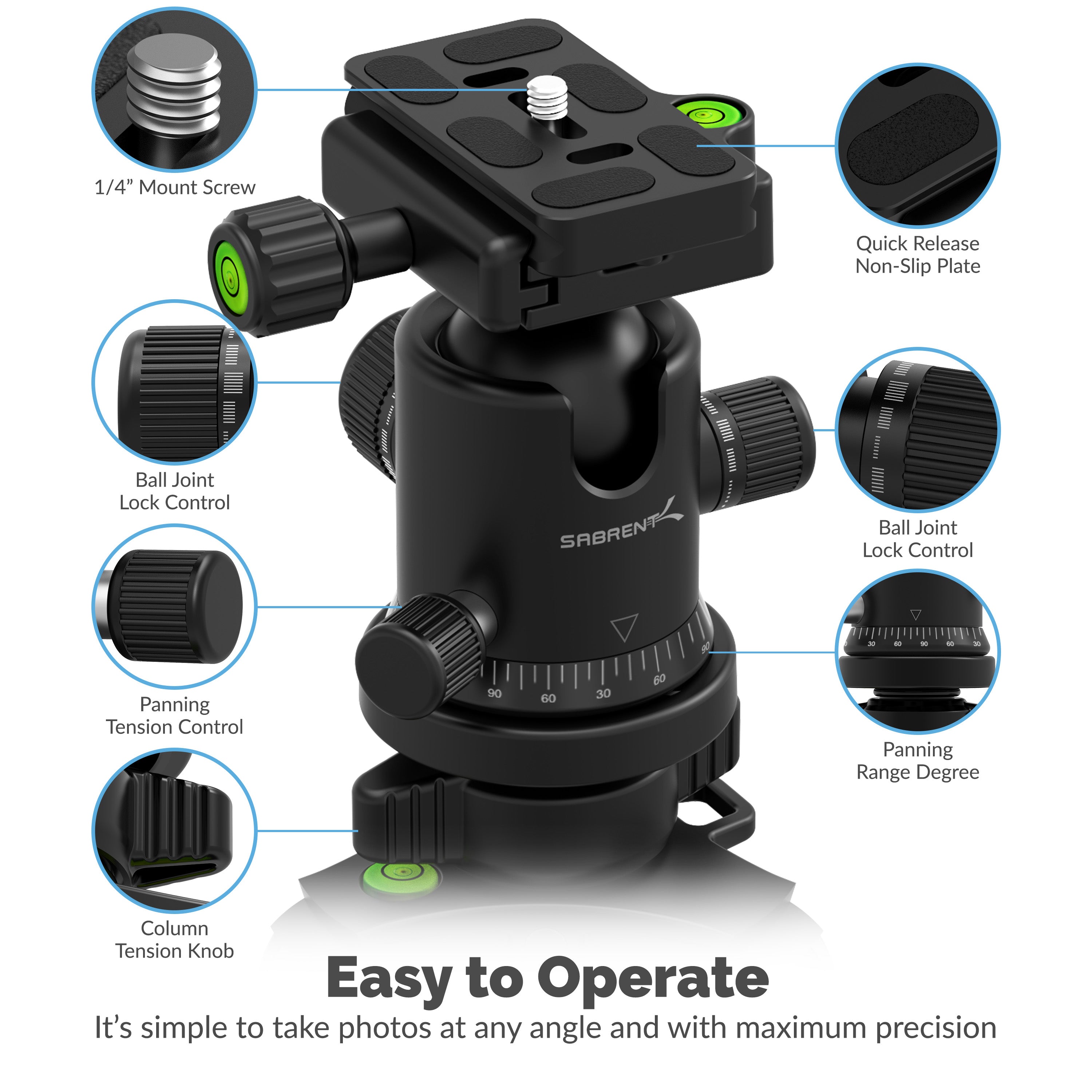 Carbon Fiber Tripod With 360° Camera Mount
