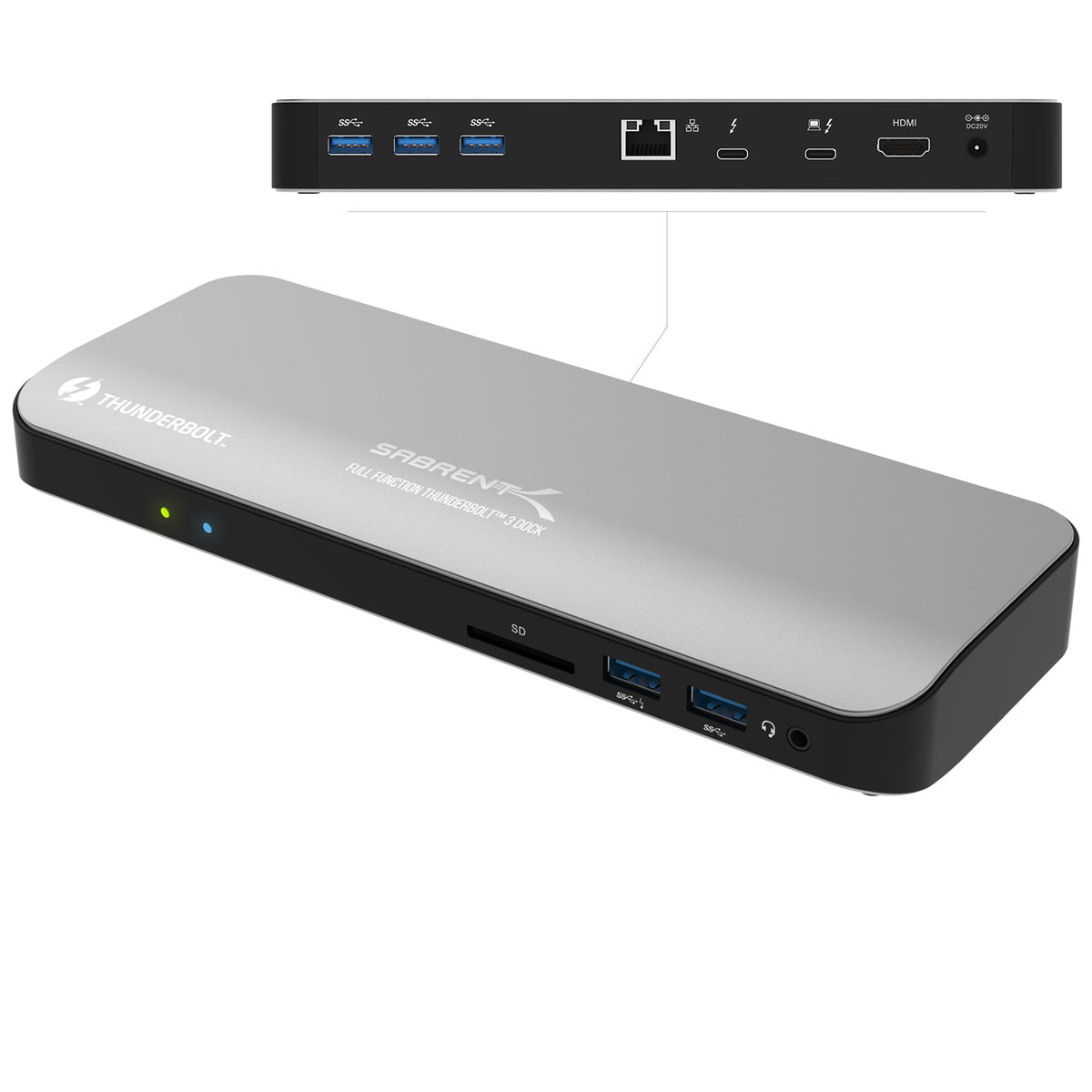 Thunderbolt 3 Docking Station with Power Delivery up to 60W Charging - Dual-4K Display