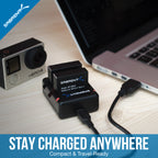 2 Pack Battery Set with Dual Battery Charger for GoPro HERO4 [AHDBT-401, AHBBP-401]