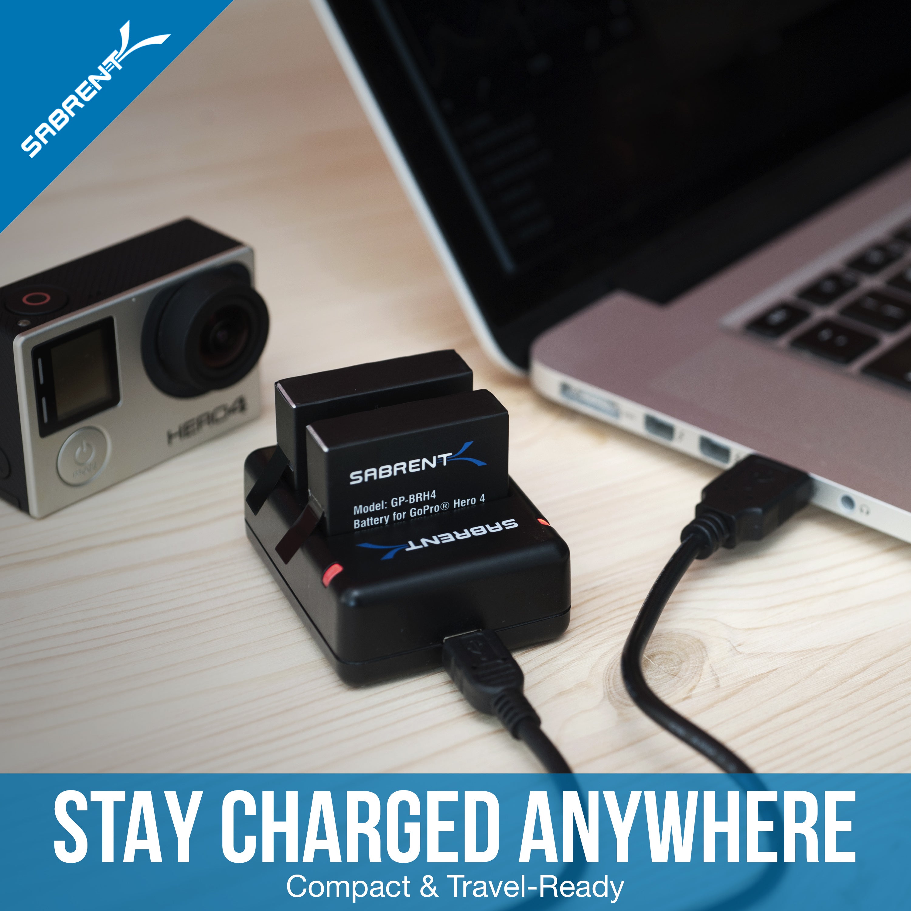 2 Pack Battery Set with Dual Battery Charger for GoPro HERO4 [AHDBT-401, AHBBP-401]