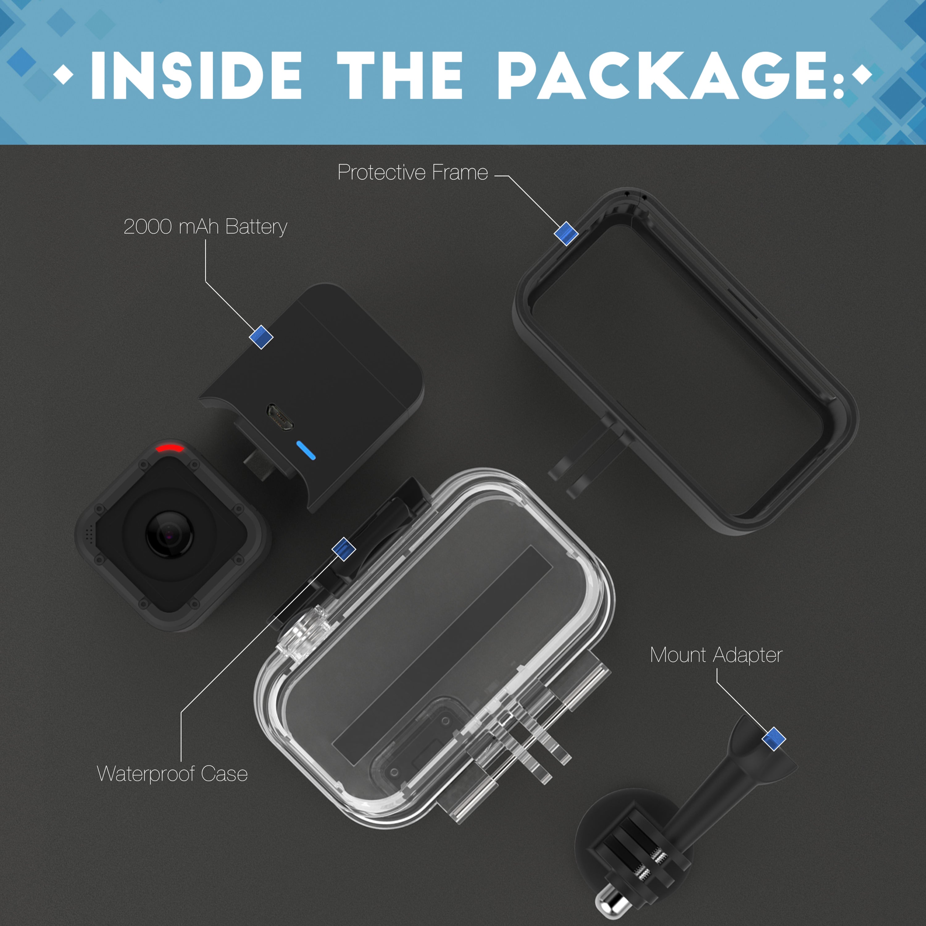 EcstaPro Extended Battery for GoPro HERO5 Session