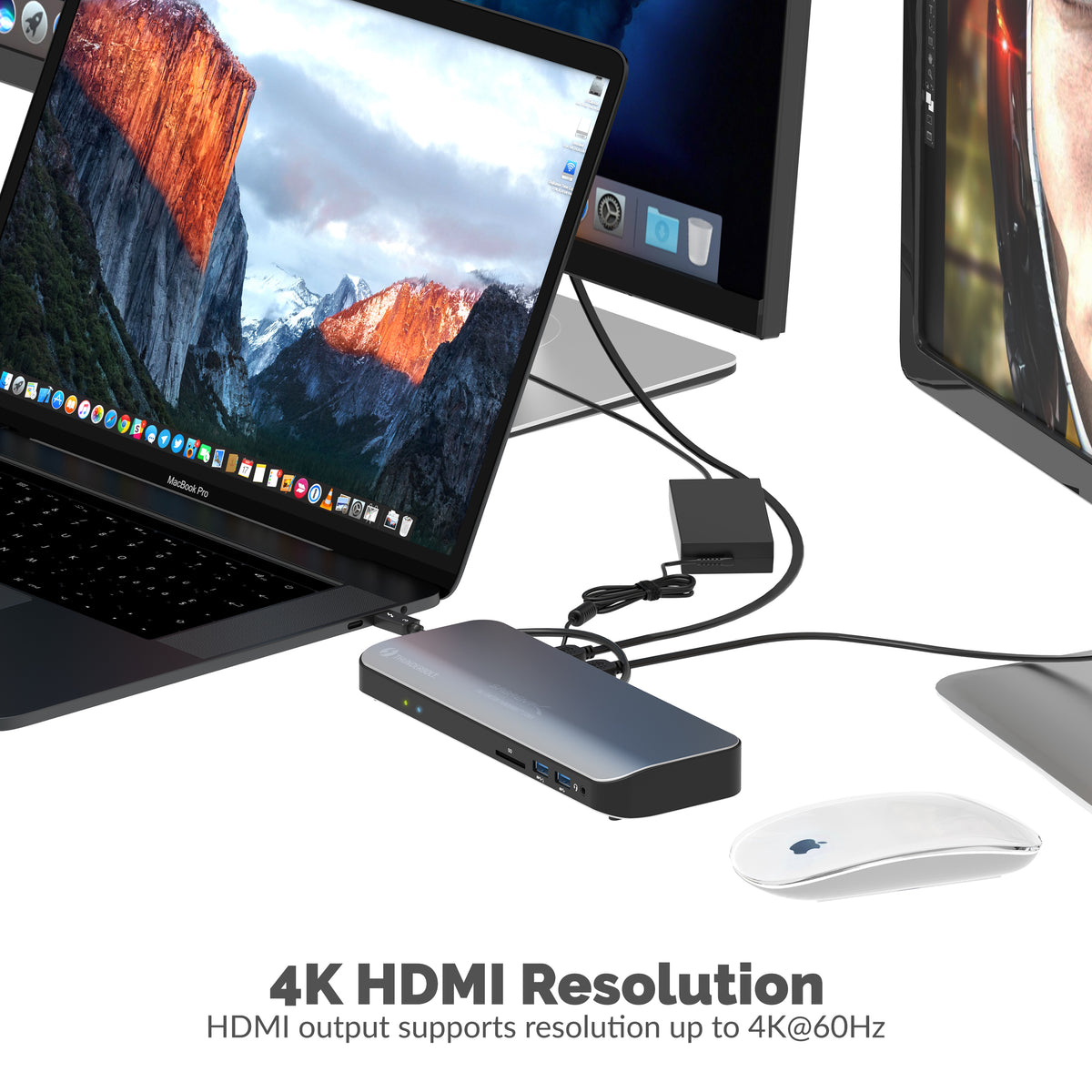 Thunderbolt 3 Docking Station with Power Delivery up to 60W Charging - Dual-4K Display
