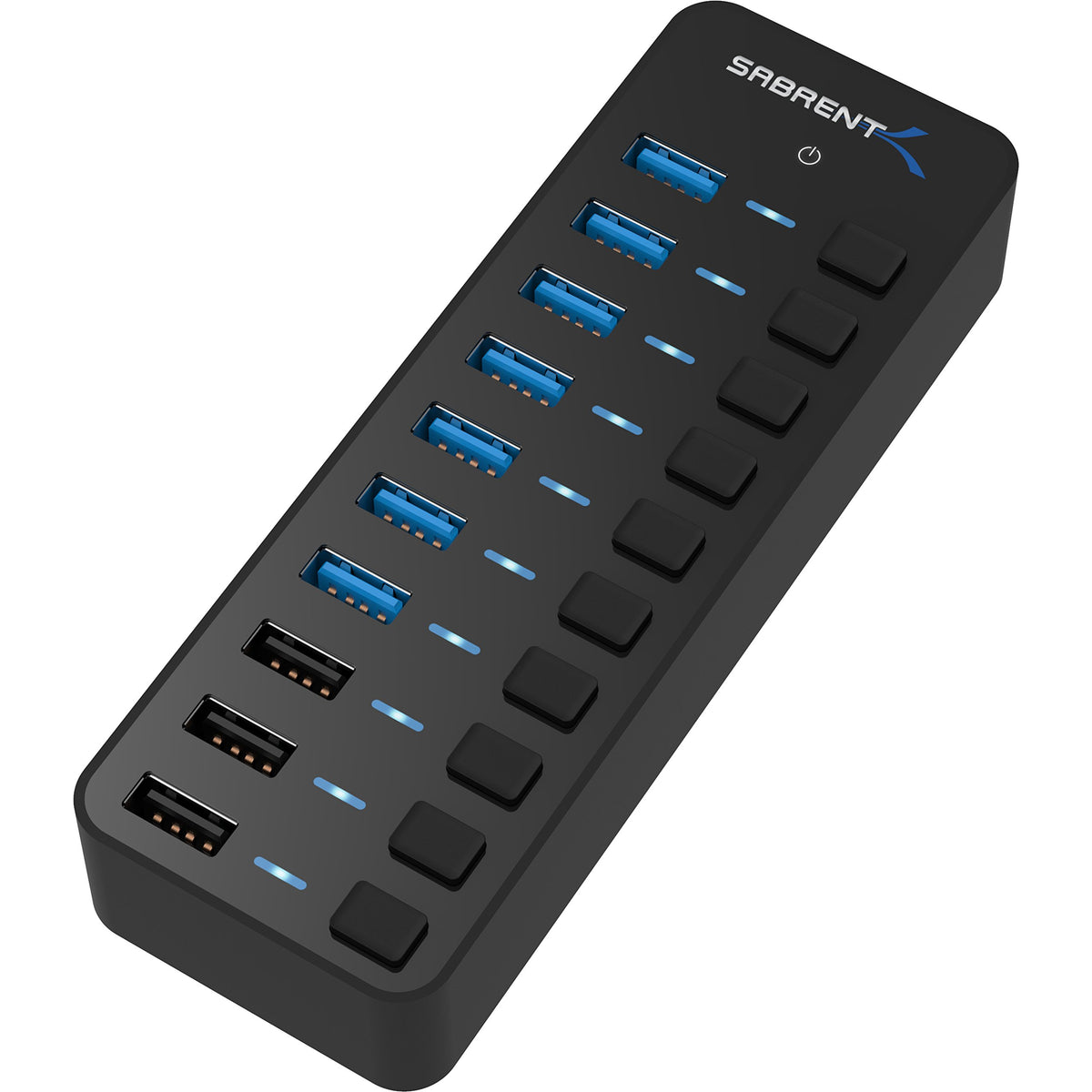 Manufacturer product image: Sabrent HB-B7C3 USB 3.0 hub with power switches