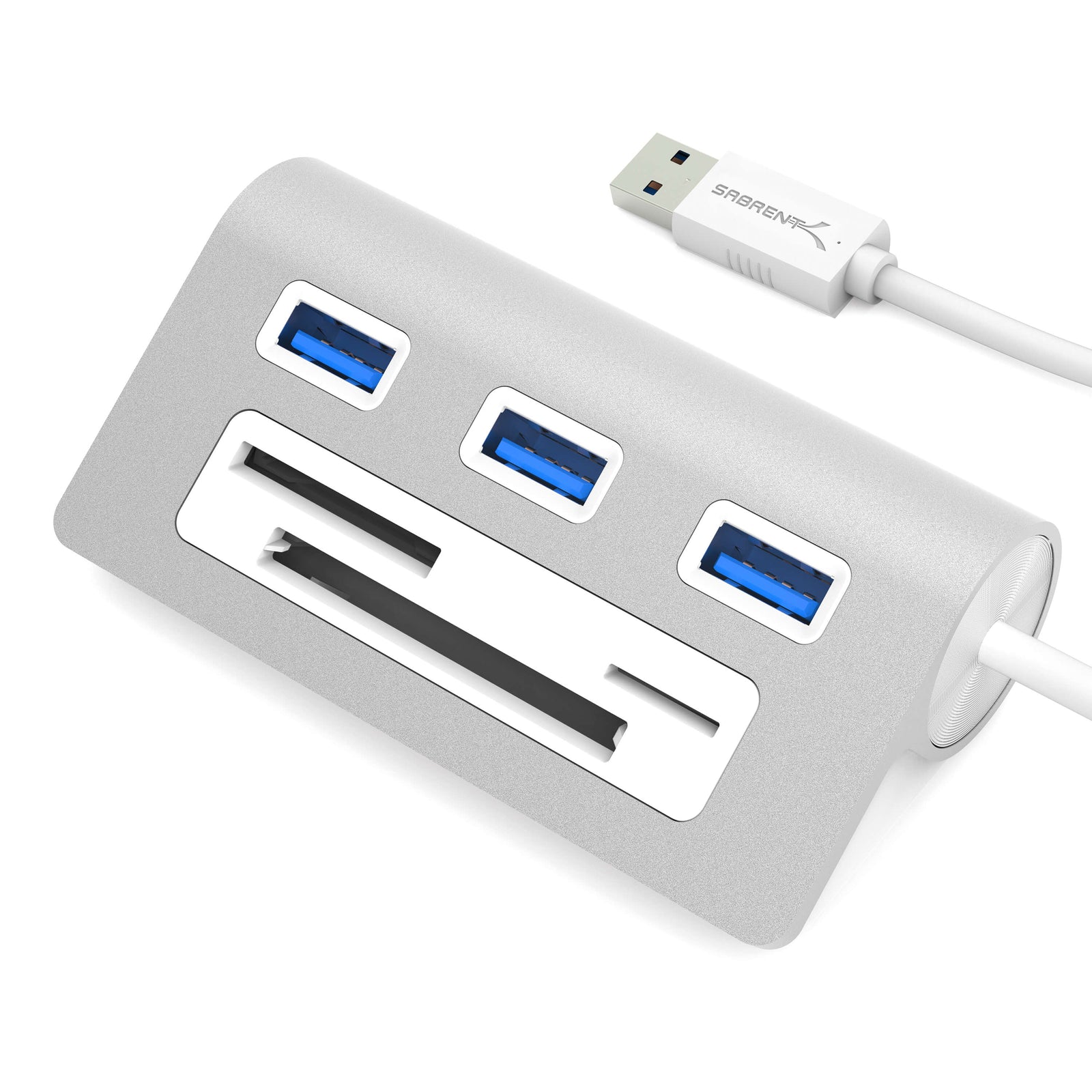3 Port USB 3.0 Hub with Multi-In-1 Card Reader