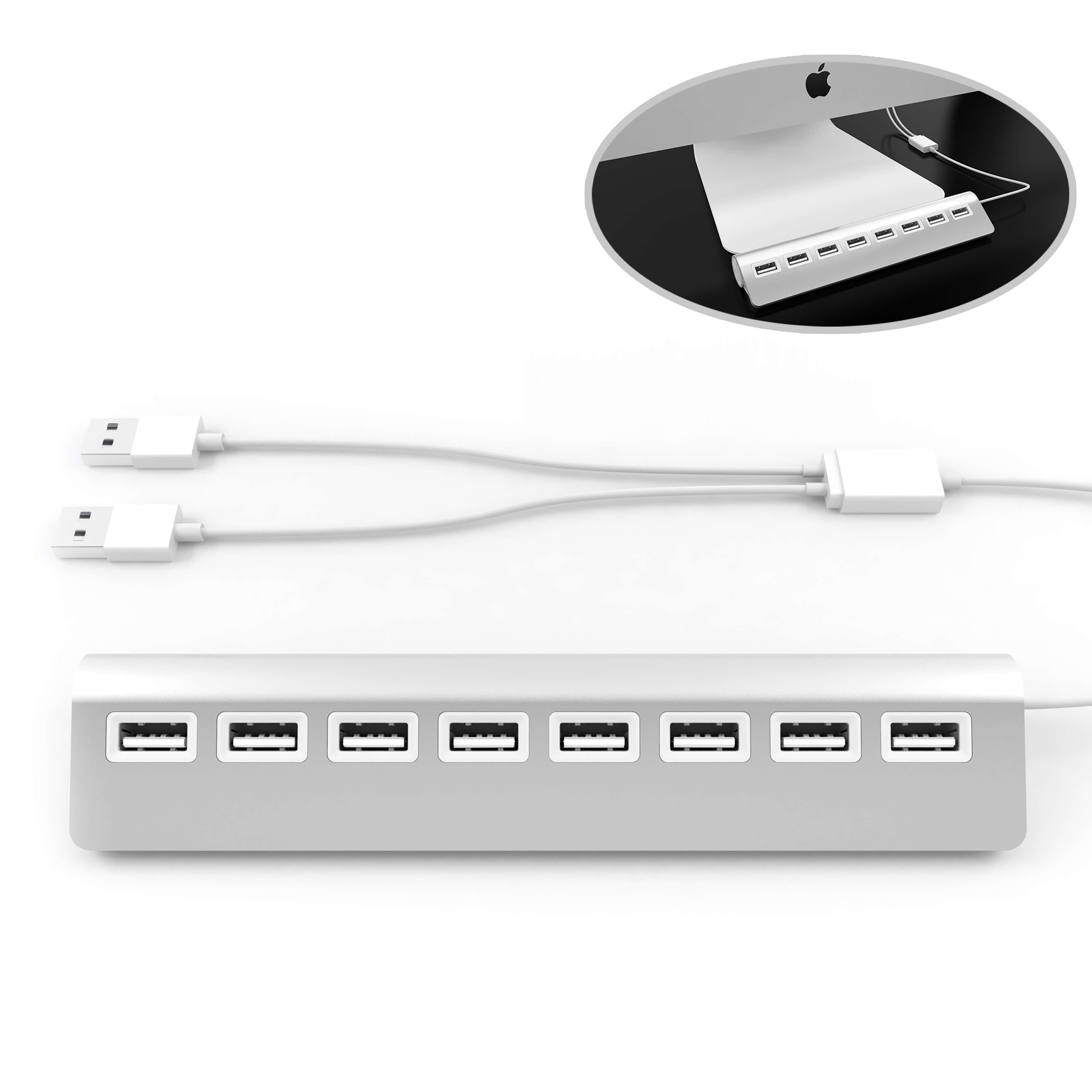 8 Port Aluminum USB Hub For Mac - Sabrent