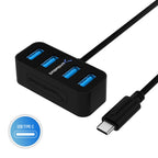 4-Port USB-C to USB 3.0 Mini Portable Hub