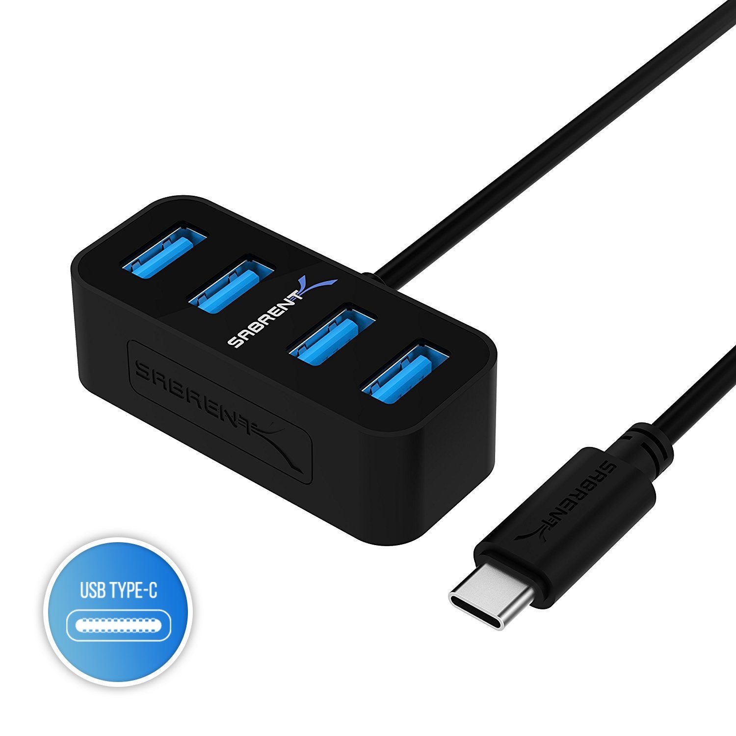 4-Port USB-C to USB 3.0 Mini Portable Hub