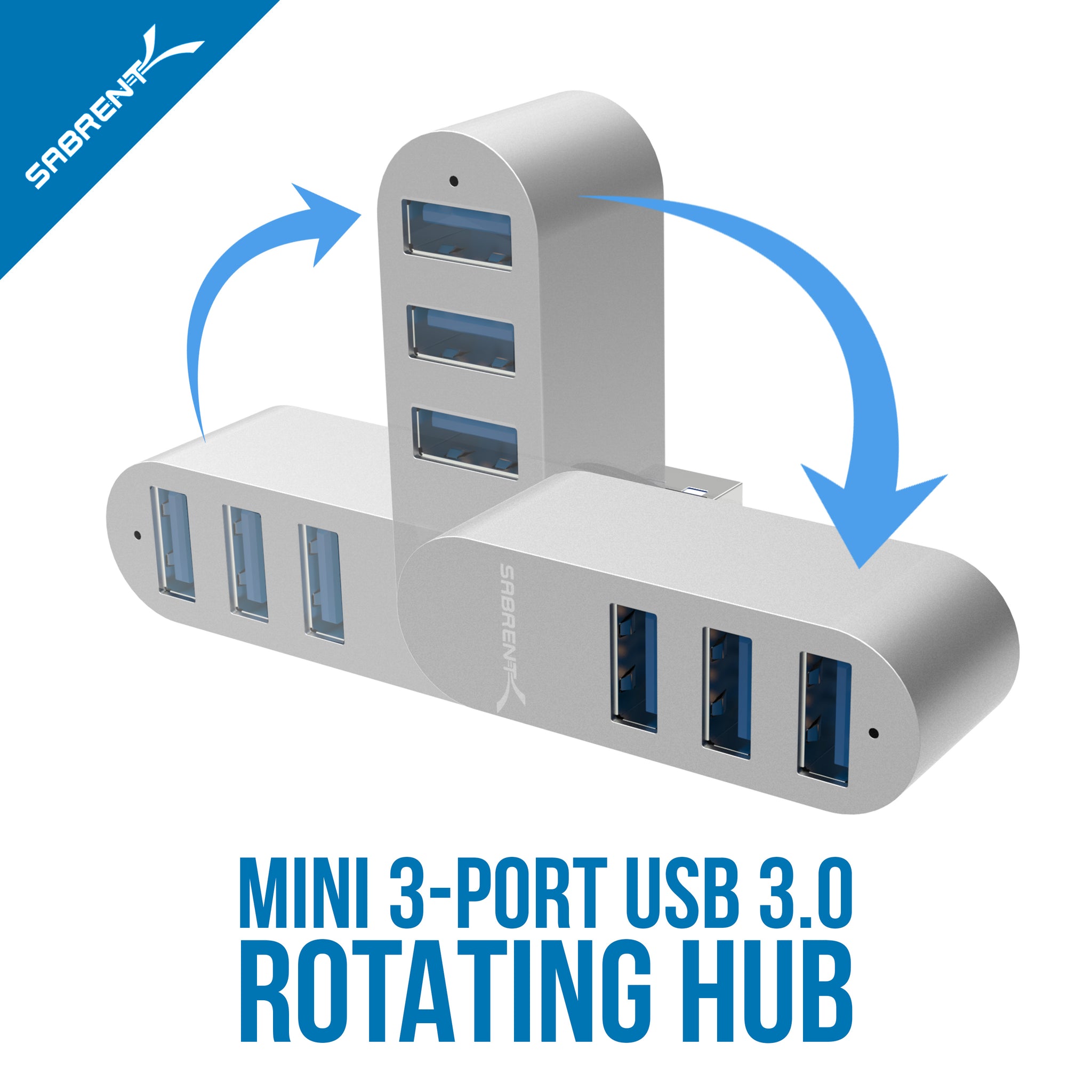 3-Port Mini USB 3.0 Rotating Hub - Sabrent
