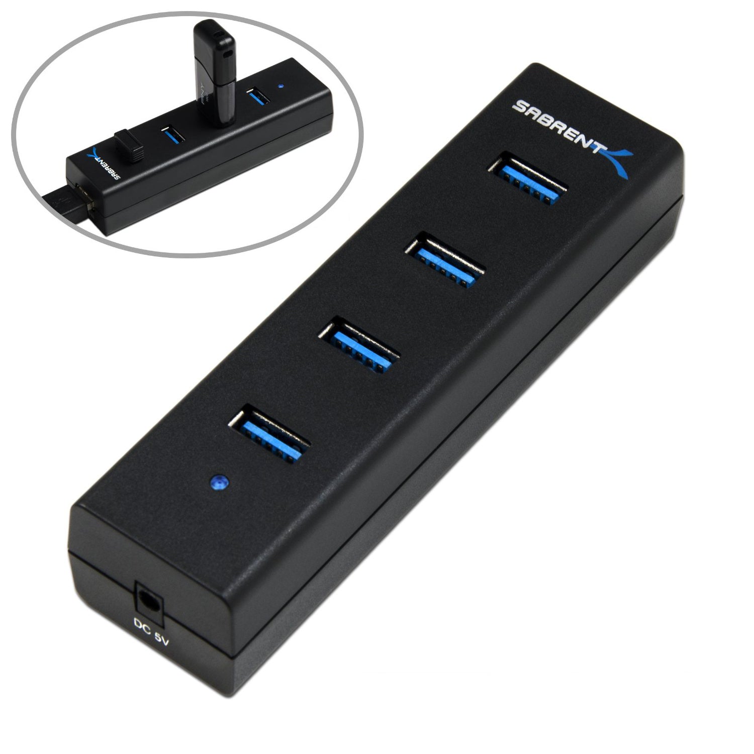 4 Port Portable USB 3.0 Compact Hub