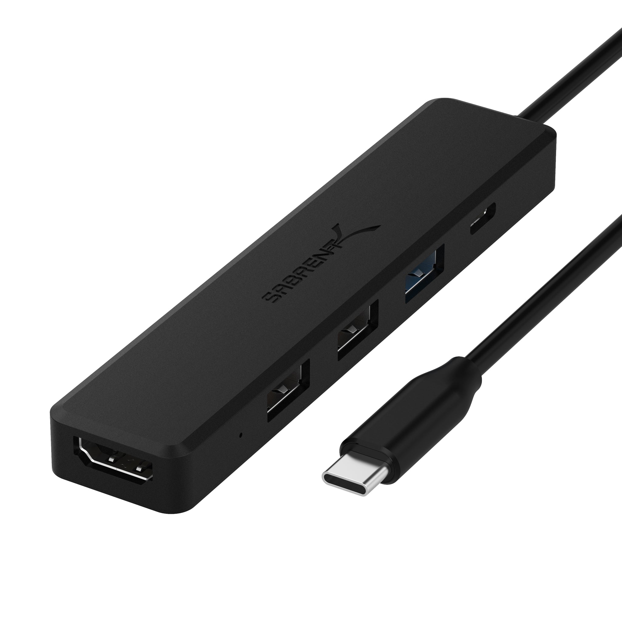  SABRENT Multi-Port USB Type-C Hub with 4K HDMI, Power Delivery  (60 Watts), 1 USB 3.0 Port, 1 USB 2.0 Port