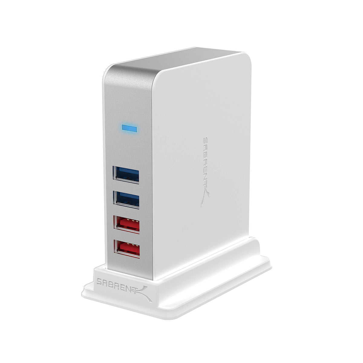 7 Port USB 3.0 HUB + 2 Charging Ports with 12V/4A Power Adapter [White]