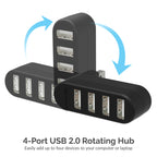 4-Port Mini USB 2.0 Rotating Hub