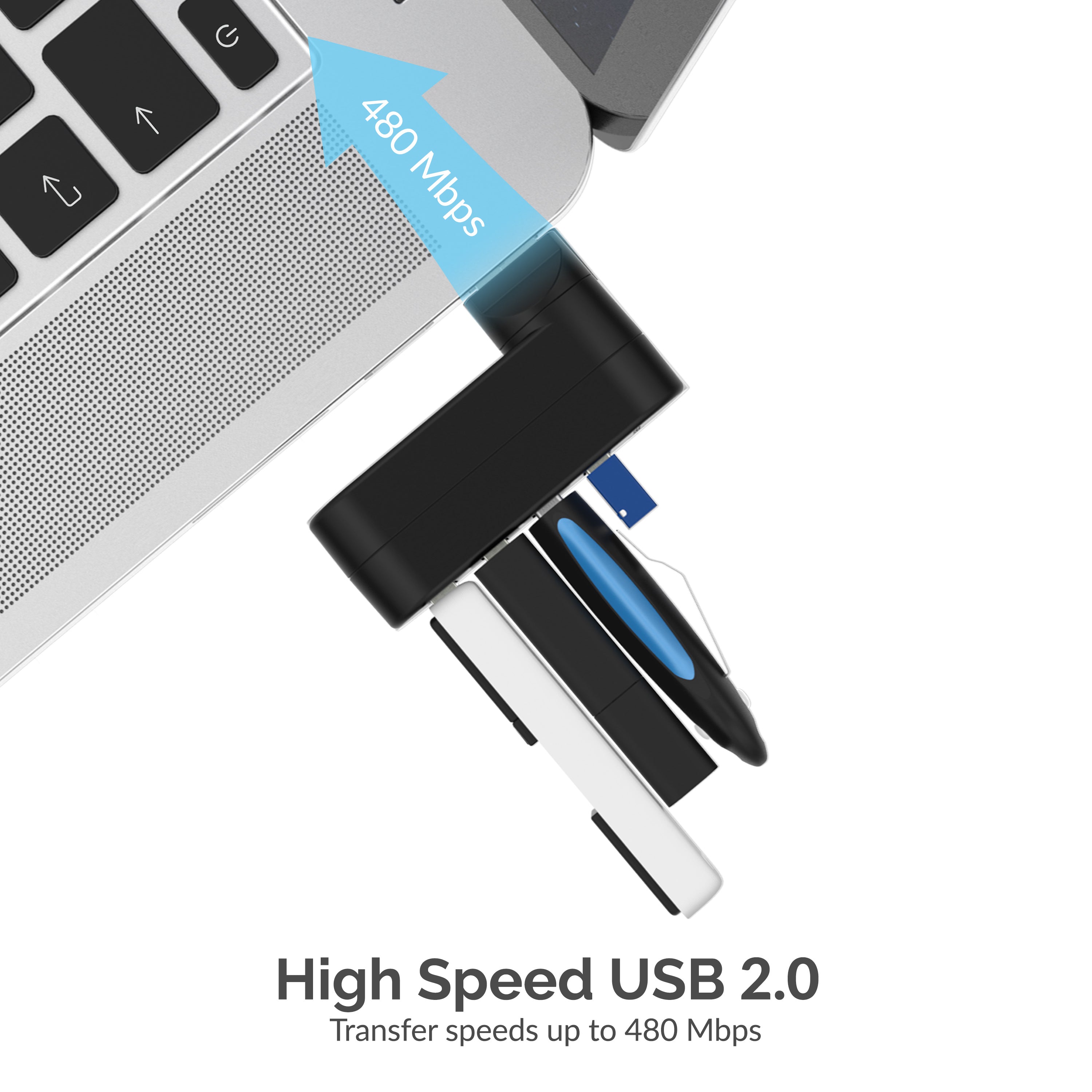 Sabrent HB-UMN4 4-Port USB 2.0 Rotatable Hub