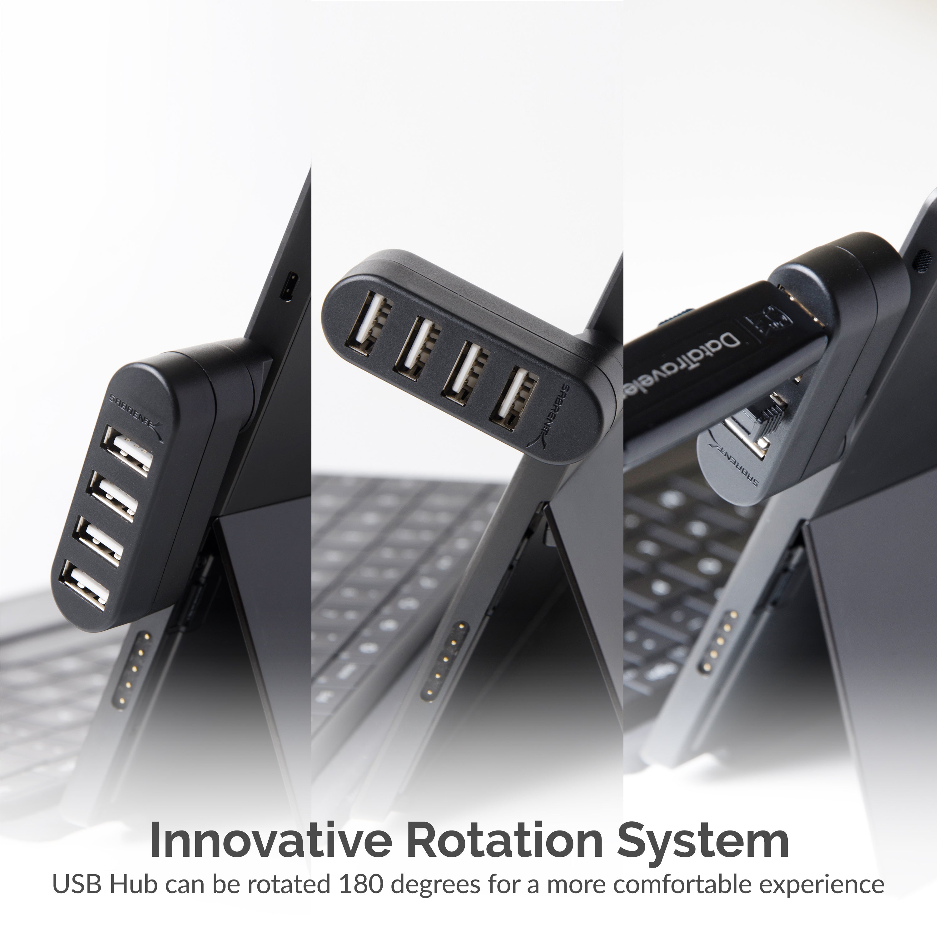 4-Port Mini USB 2.0 Rotating Hub