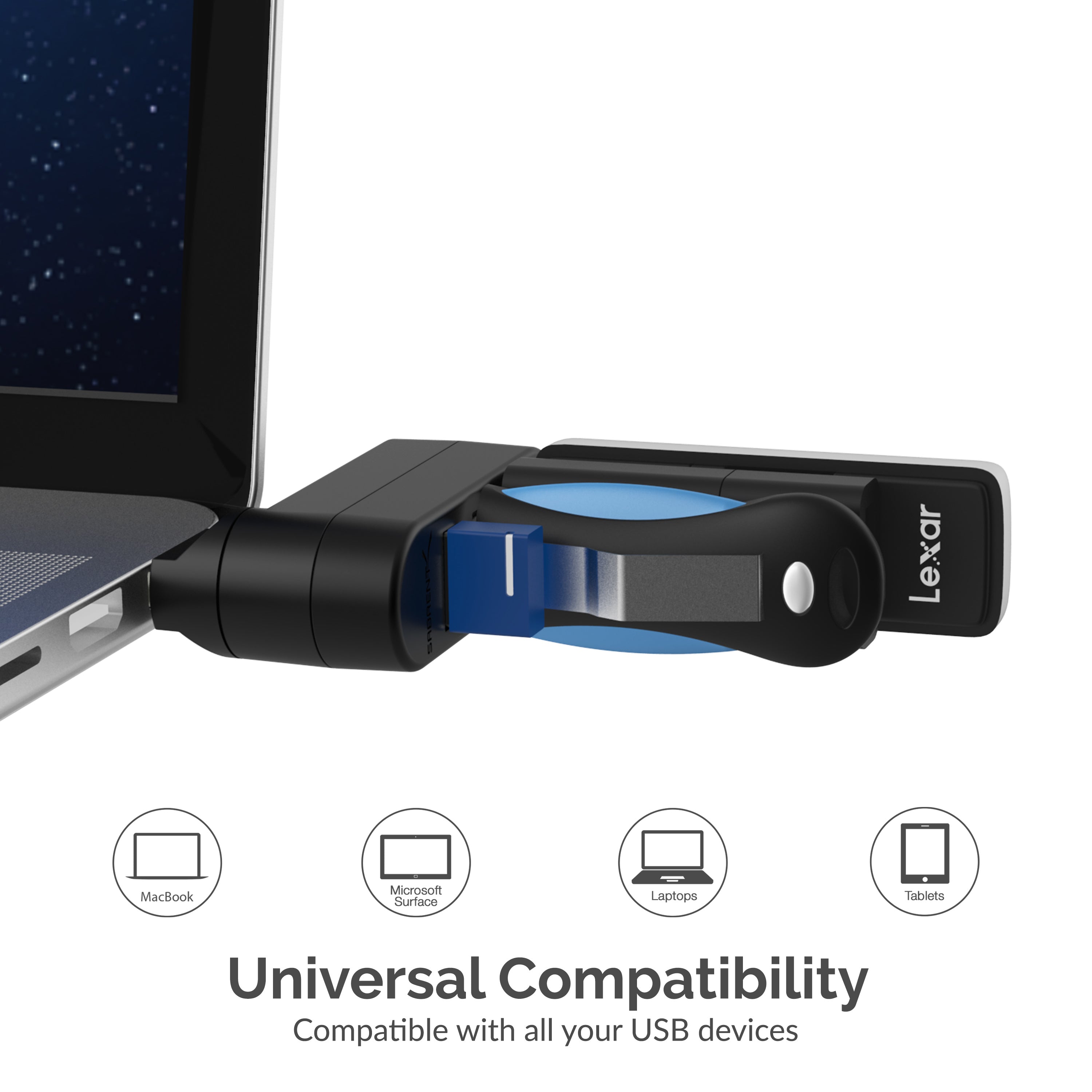 4-Port Mini USB 2.0 Rotating Hub