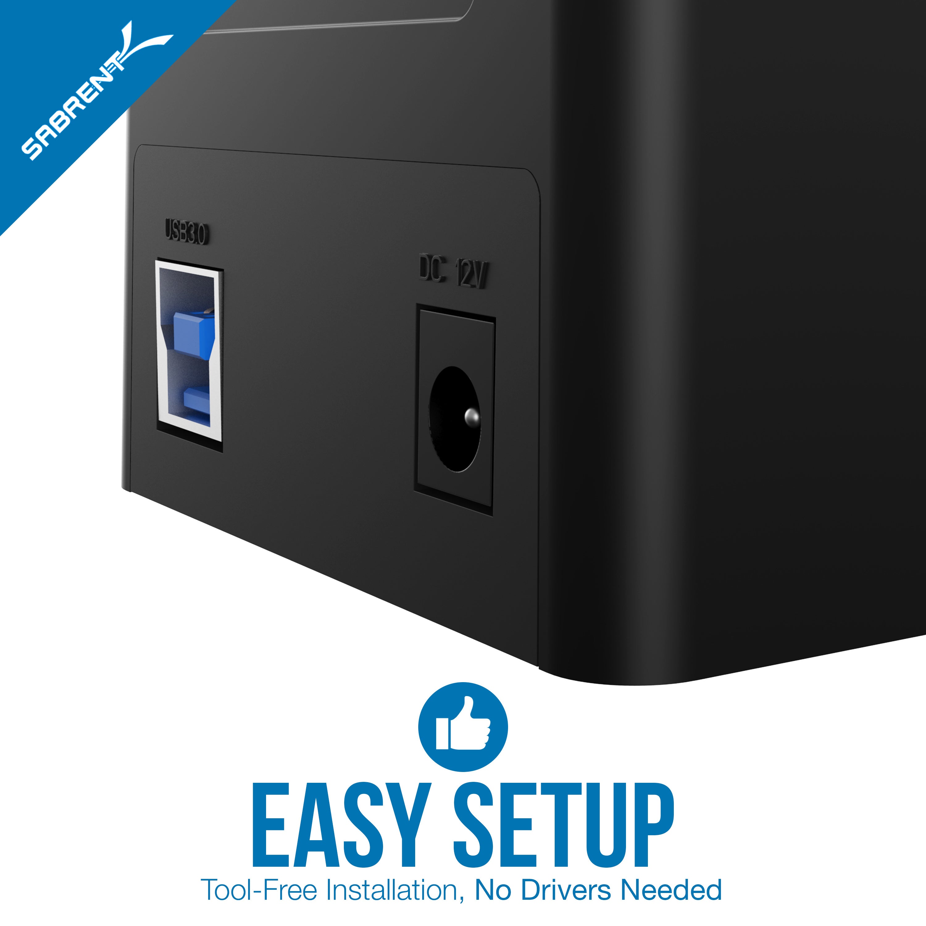 USB 3.0 To Sata External Hard Drive Docking Station For 2.5 Or 3.5In Hdd, SSD