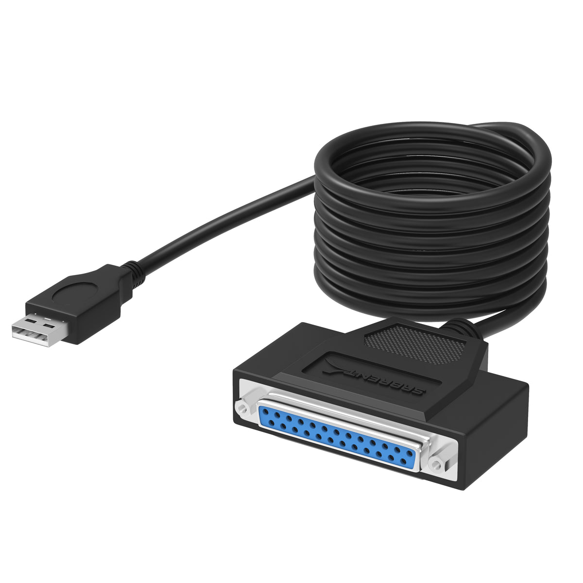 USB 2.0 To DB25 IEEE-1284 Parallel Printer Cable Adapter [HEXNUT Connectors]