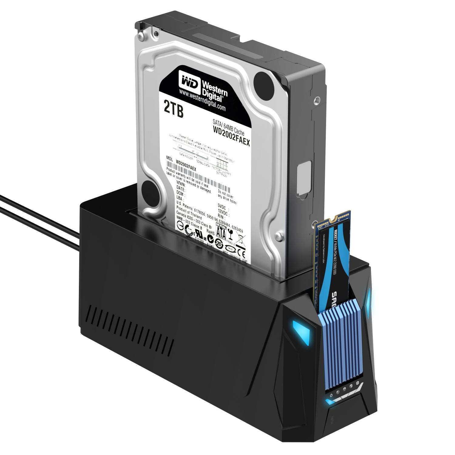 USB-C Docking Station for M.2 PCIe/NVMe and SATA 2.5/3.5-Inch SSD & HDD