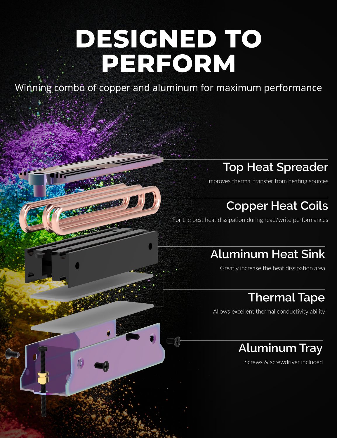 M.2 2280 SSD Rocket Gaming Edition Heatsink