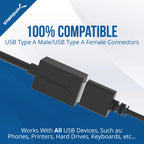 22AWG USB 2.0 Extension Cable - A-Male to A-Female
