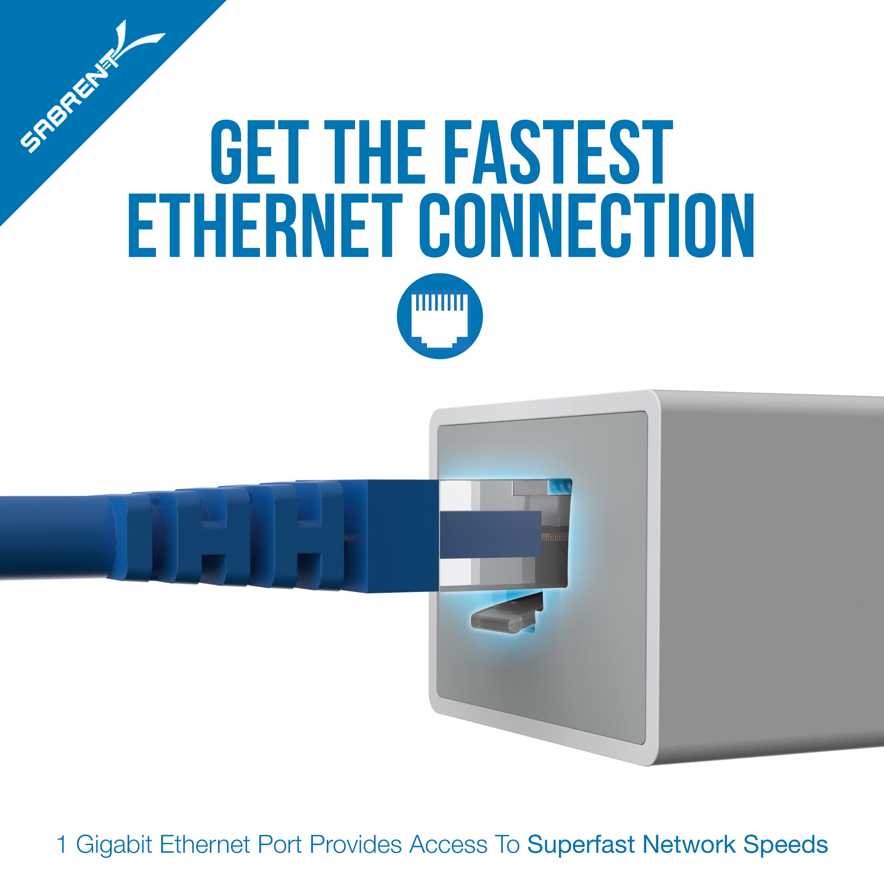 3 Port USB 3.0 and RJ45 10/100/1000 Gigabit Ethernet Port