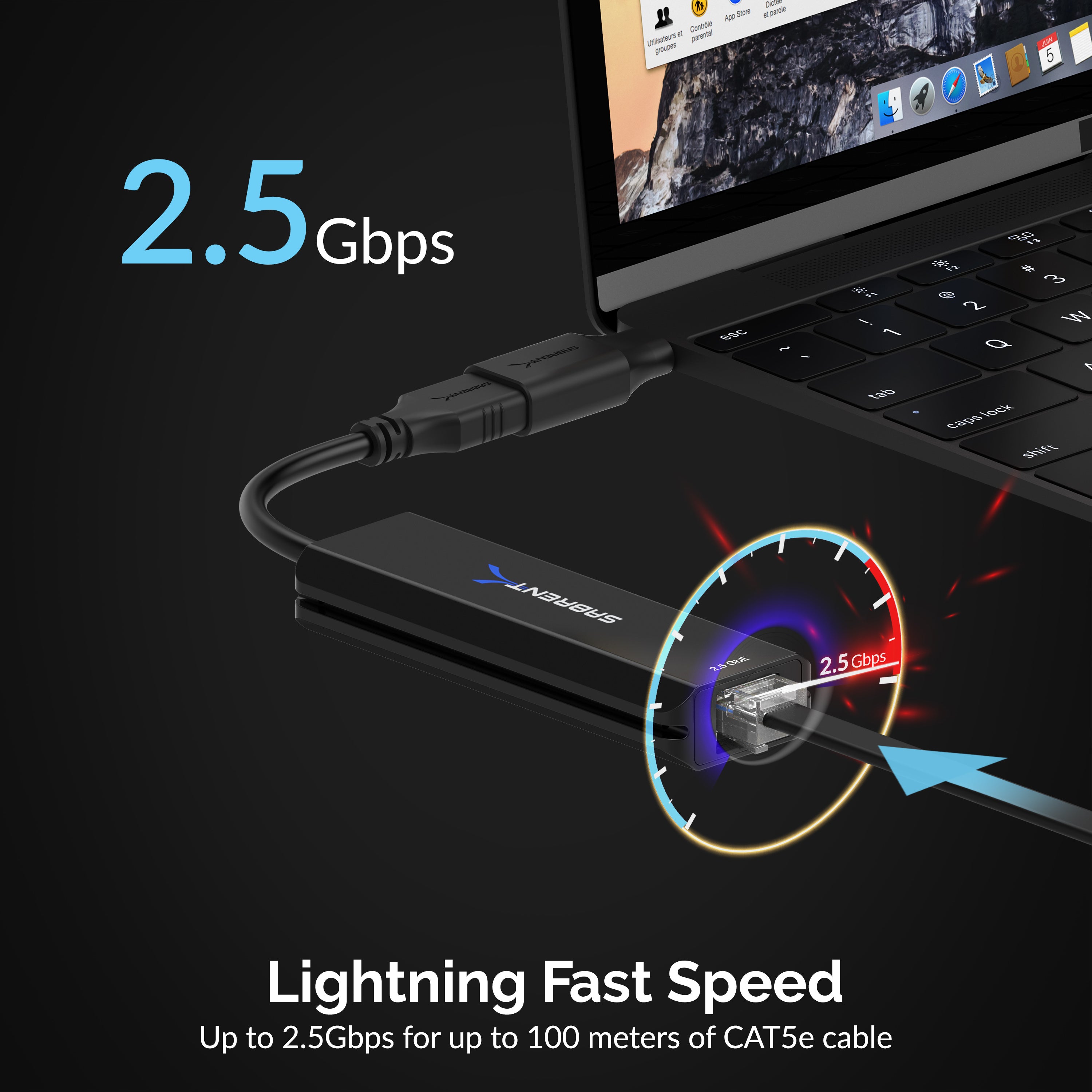 USB Type-A / Type-C to 2.5 Gigabit Ethernet Adapter