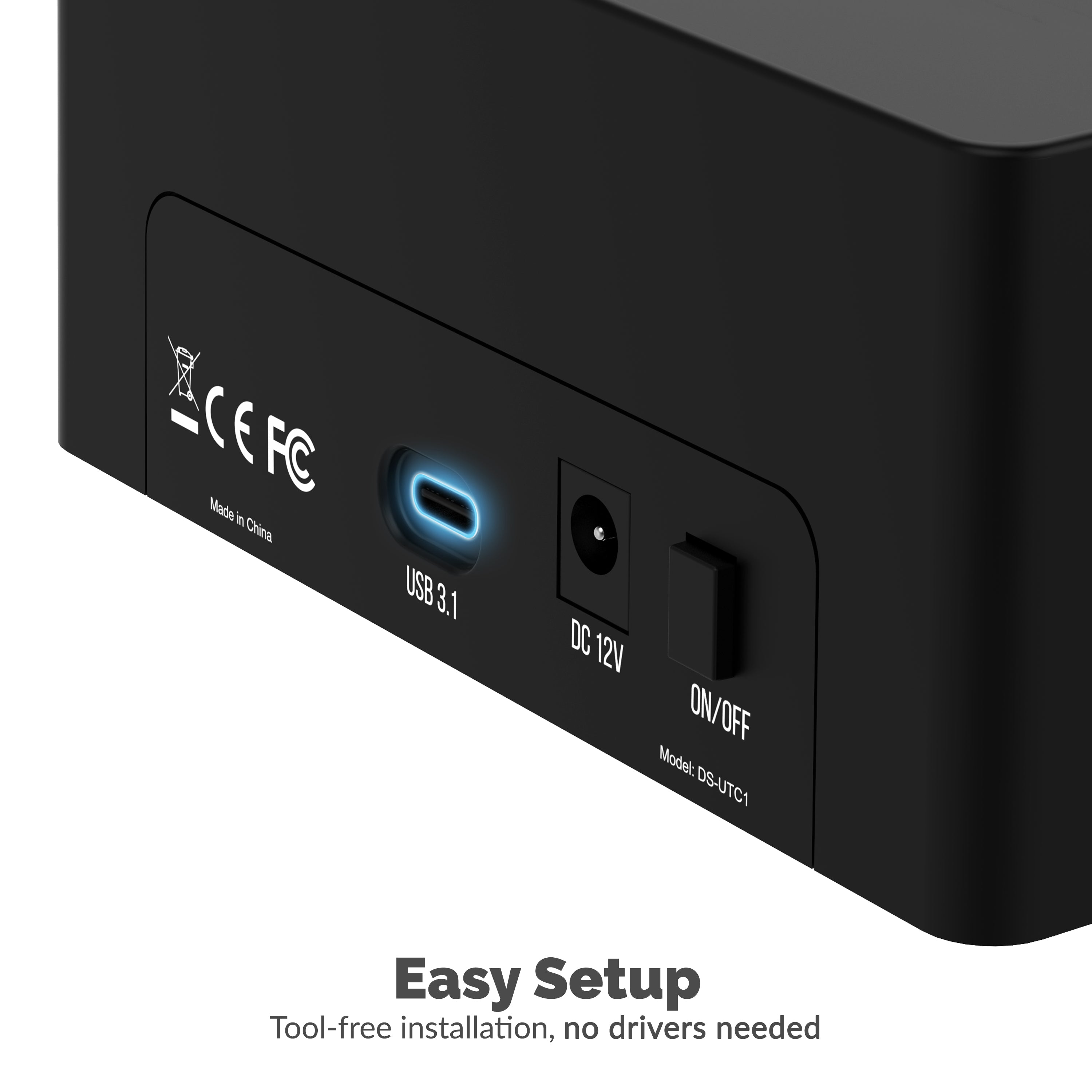USB 3.1 Type-C 2.5"-3.5" HDD Docking Station