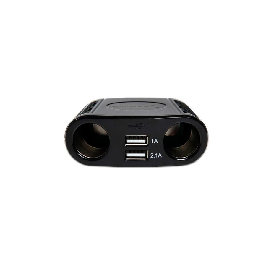 2 USB Plug And 2 Cigarette Lighter Socket Splitter