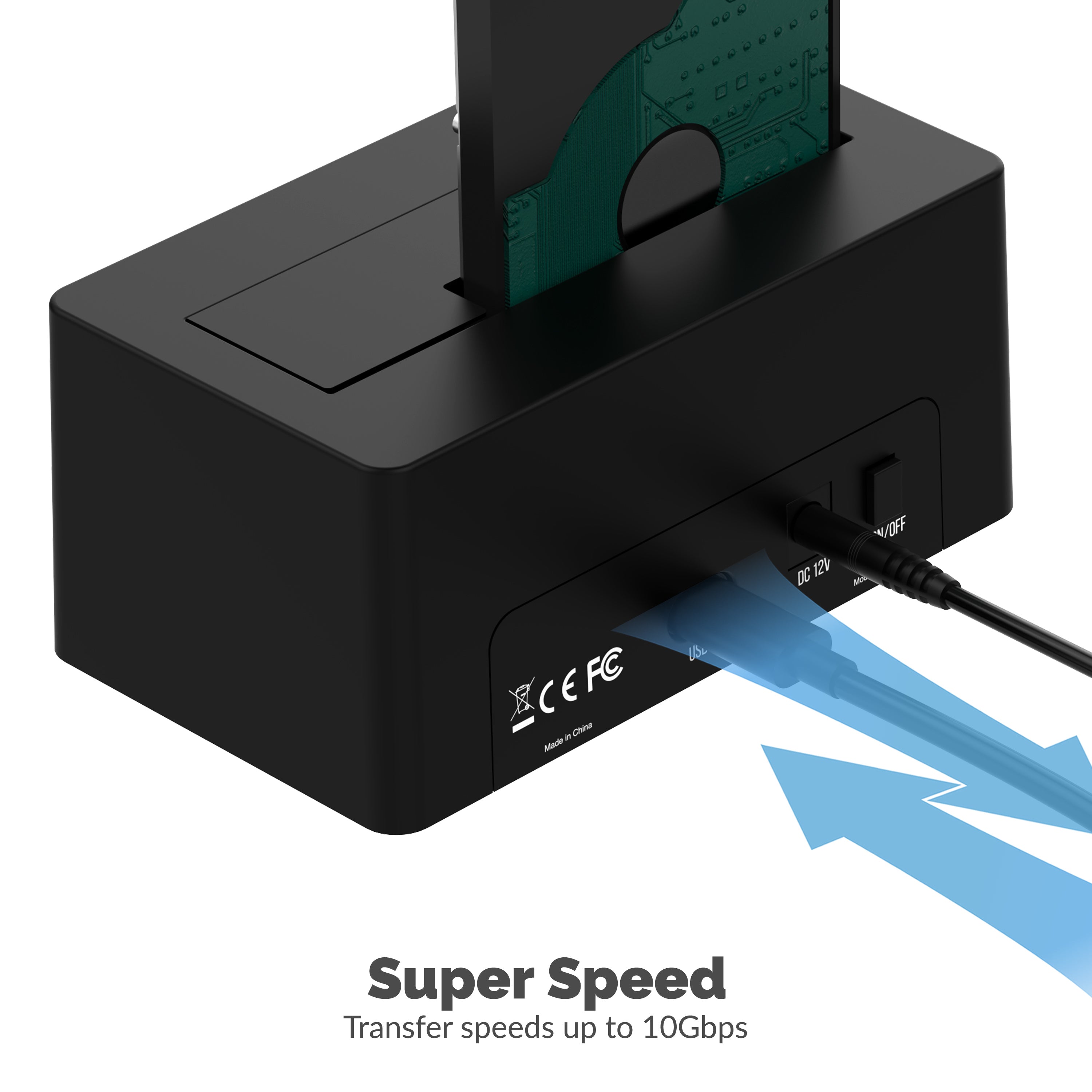 USB 3.1 Type-C 2.5"-3.5" HDD Docking Station