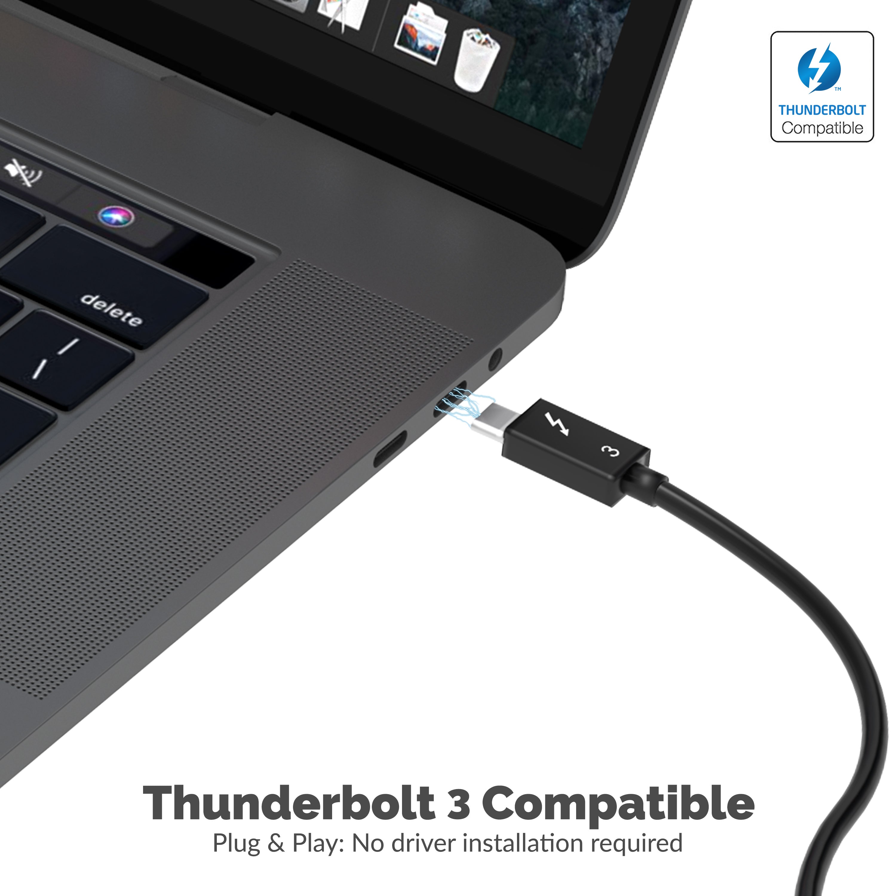 Thunderbolt 3 Docking Station with Power Delivery up to 60W Charging - Dual-4K Display