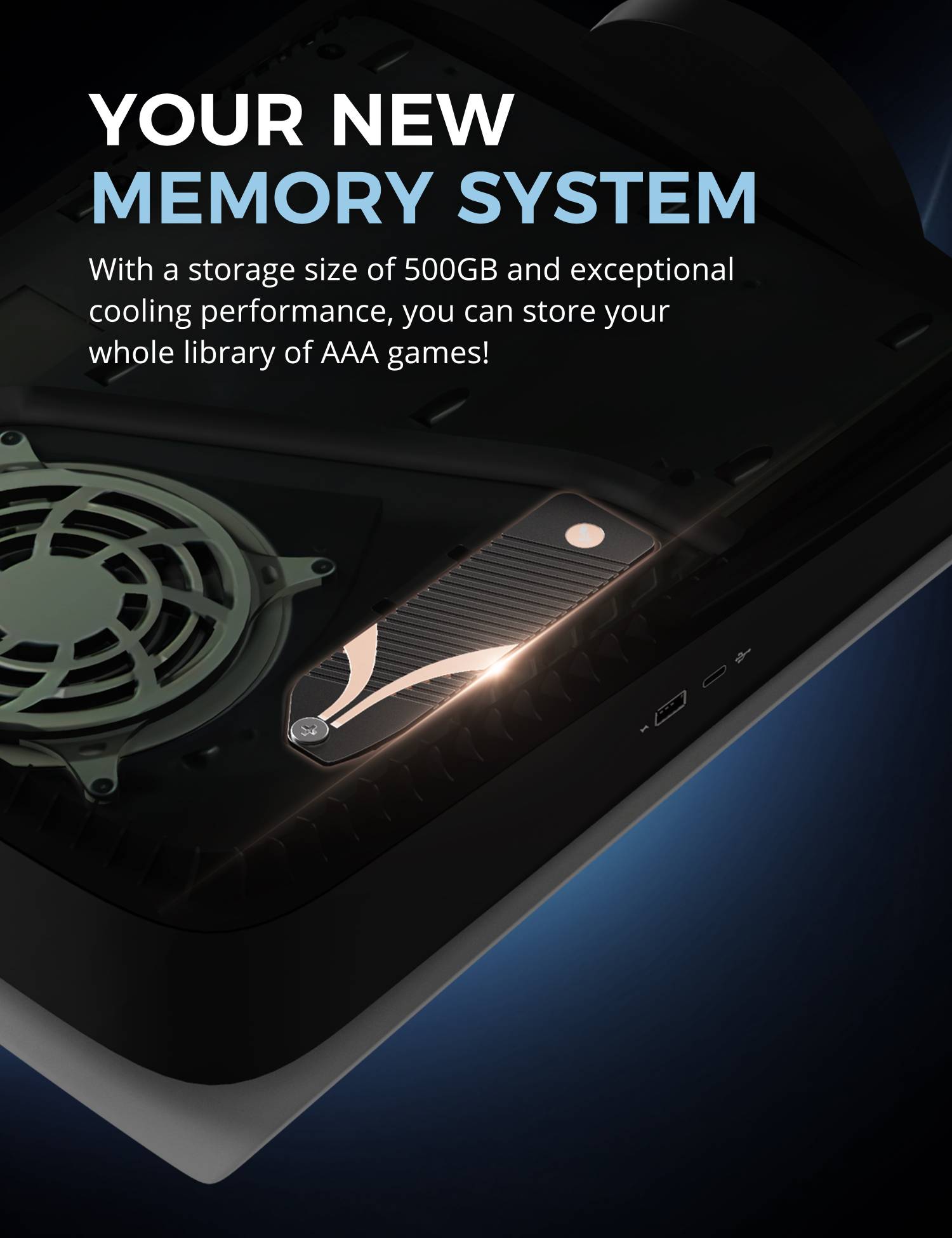 M.2 NVMe Heatsink for the PS5 Console + Rocket 4 Plus SSD