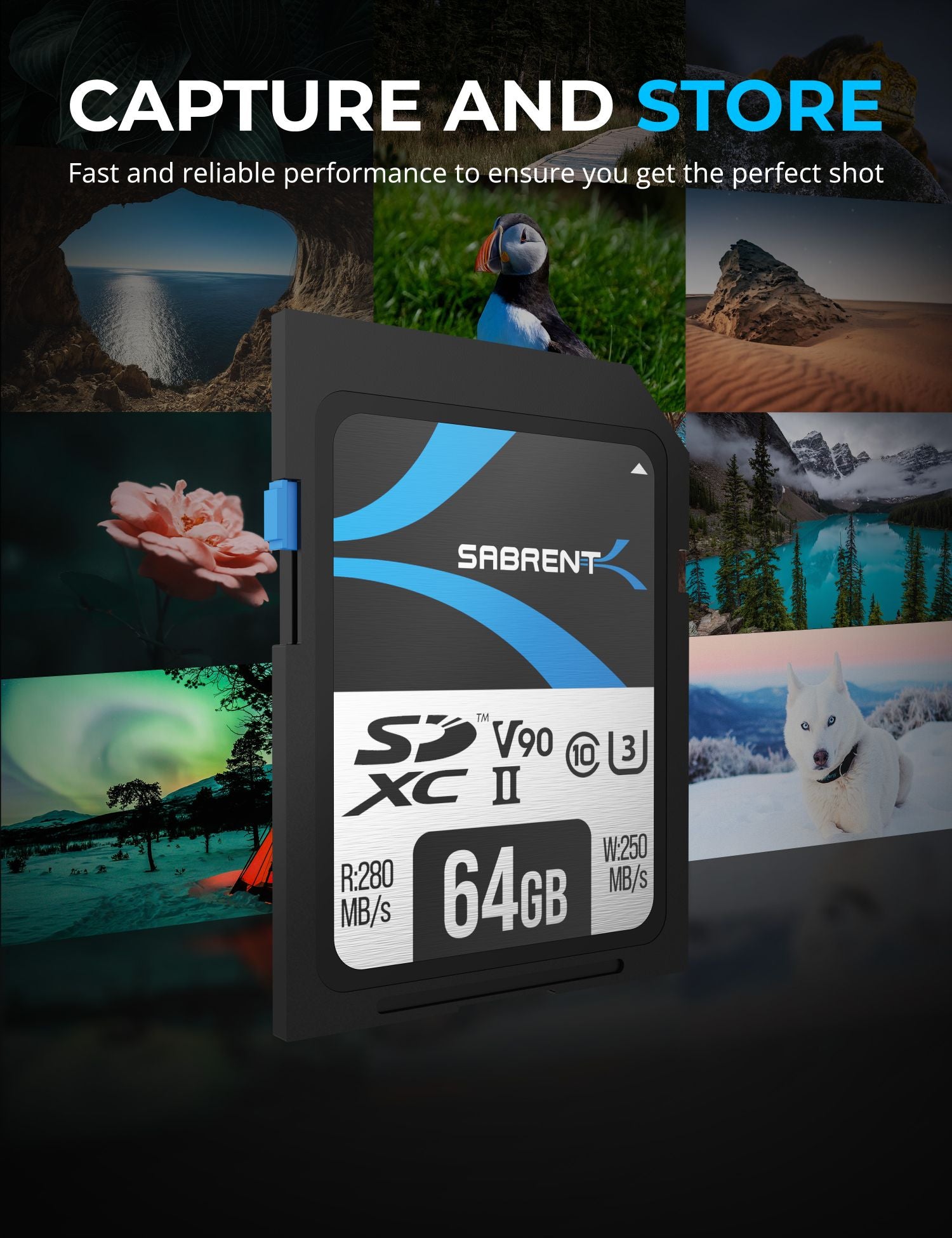 SDカード Rocket V90 SD UHS-II Memory Card – Sabrent