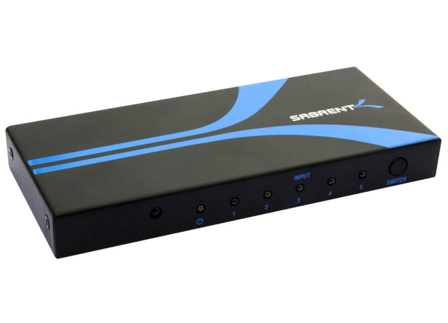 High Definition 5x1 HDMI Switch With IR Wireless Remote and AC Power Adapter - Supports 3D, 1080p