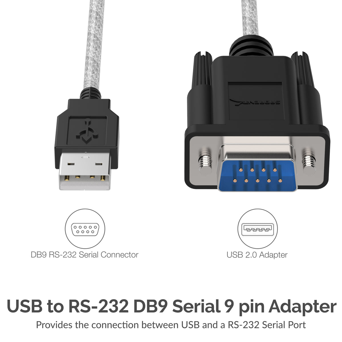 USB to RS-232 DB9 Serial 9 pin Adapter (Prolific PL2303)