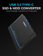 USB 3.2 Type C M.2 PCIe NVMe + 2.5/3.5 Inch SSD & HDD Converter