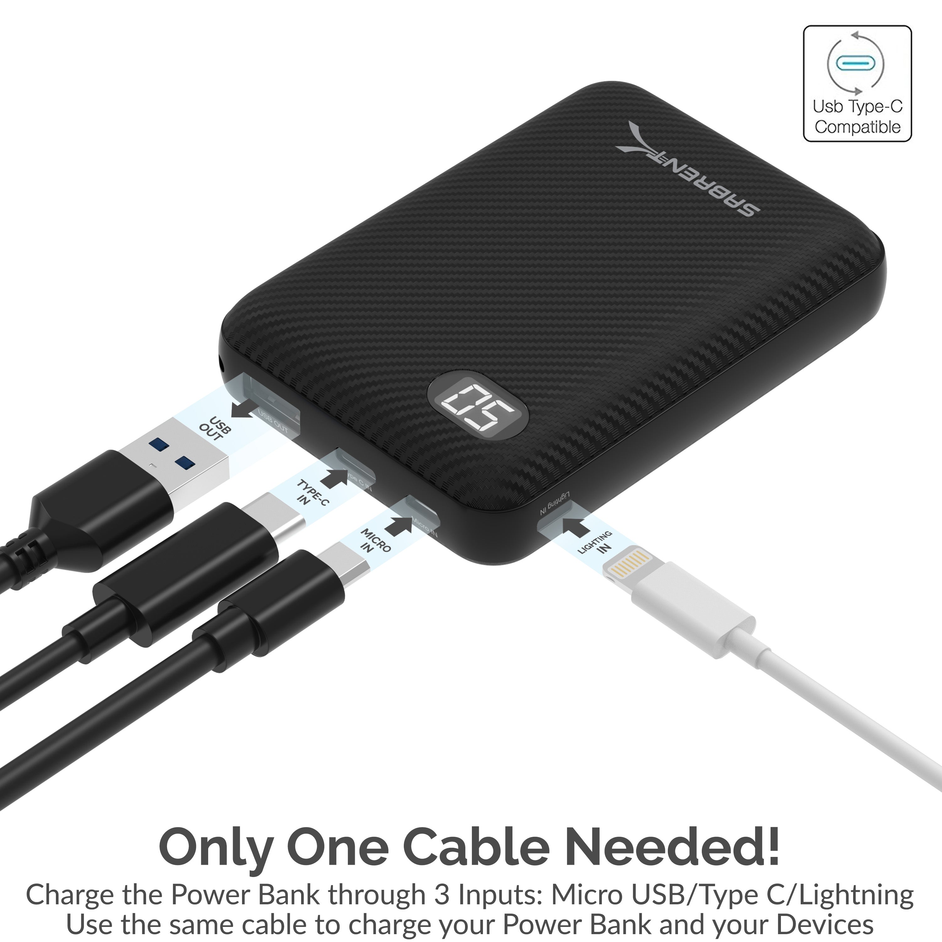 10000 mAh Power Bank USB Type-C