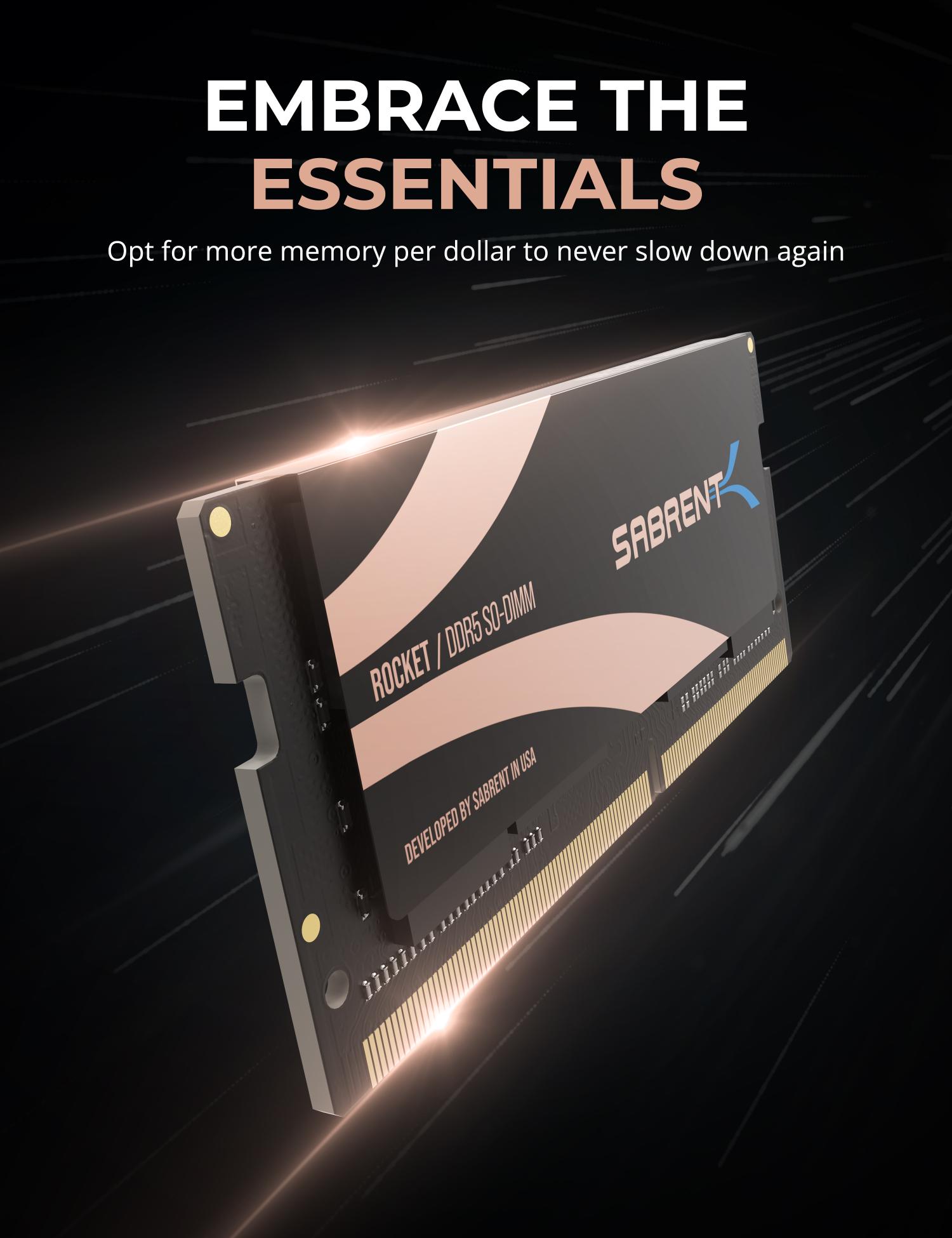 Rocket DDR5 32GB SO-DIMM 4800MHz Memory Kit (2x16GB) – Sabrent