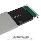 USB 2.0 to 2.5-Inch SATA/SSD External Shockproof Aluminum Hard Drive Enclosure White/Silver